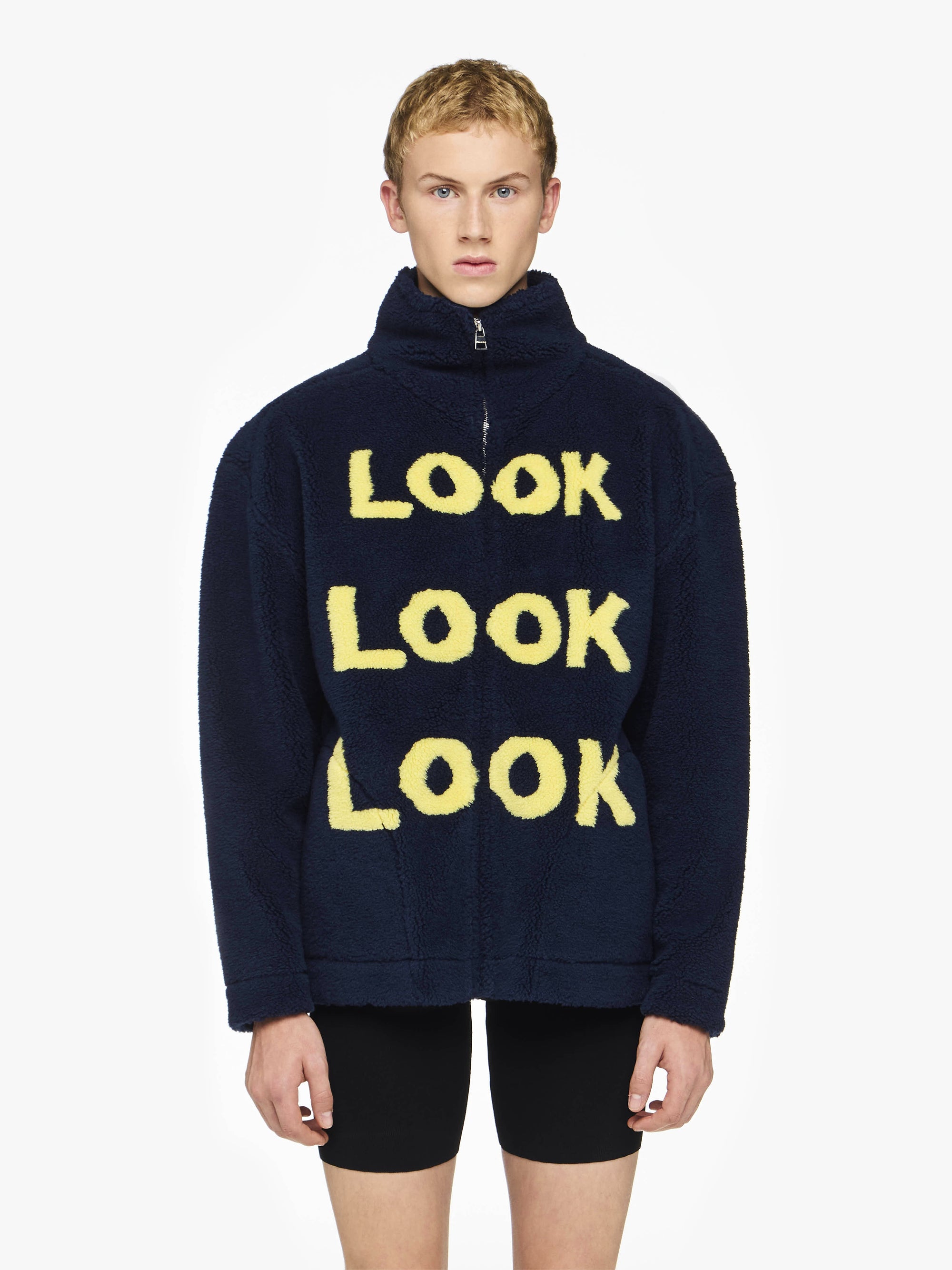 "LOOK LOOK LOOK" ZIP FRONT JACKET