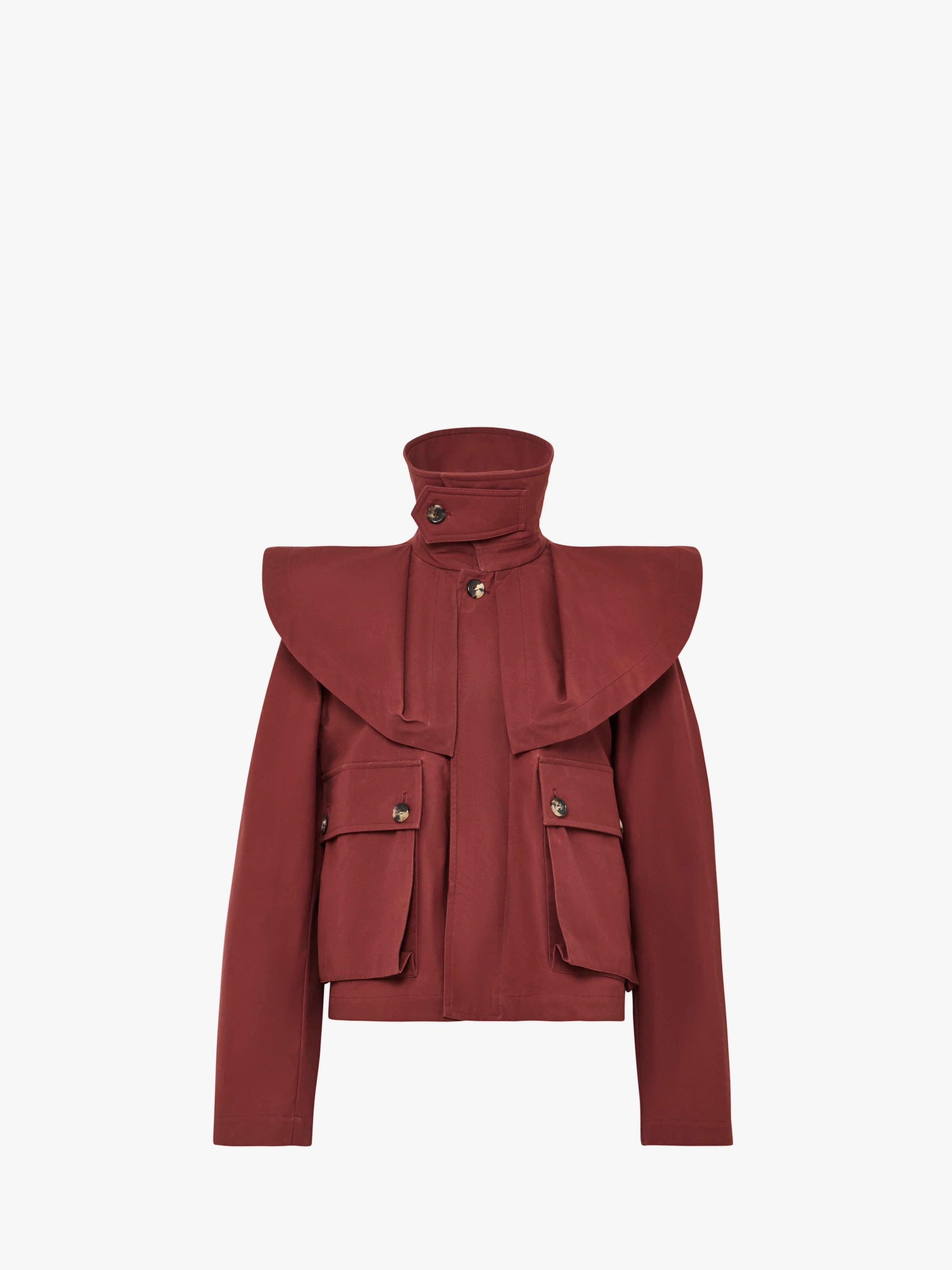 CL_OVERSIZED COLLAR CROPPED TRENCH JACKET - RUST_JK0366PG1683