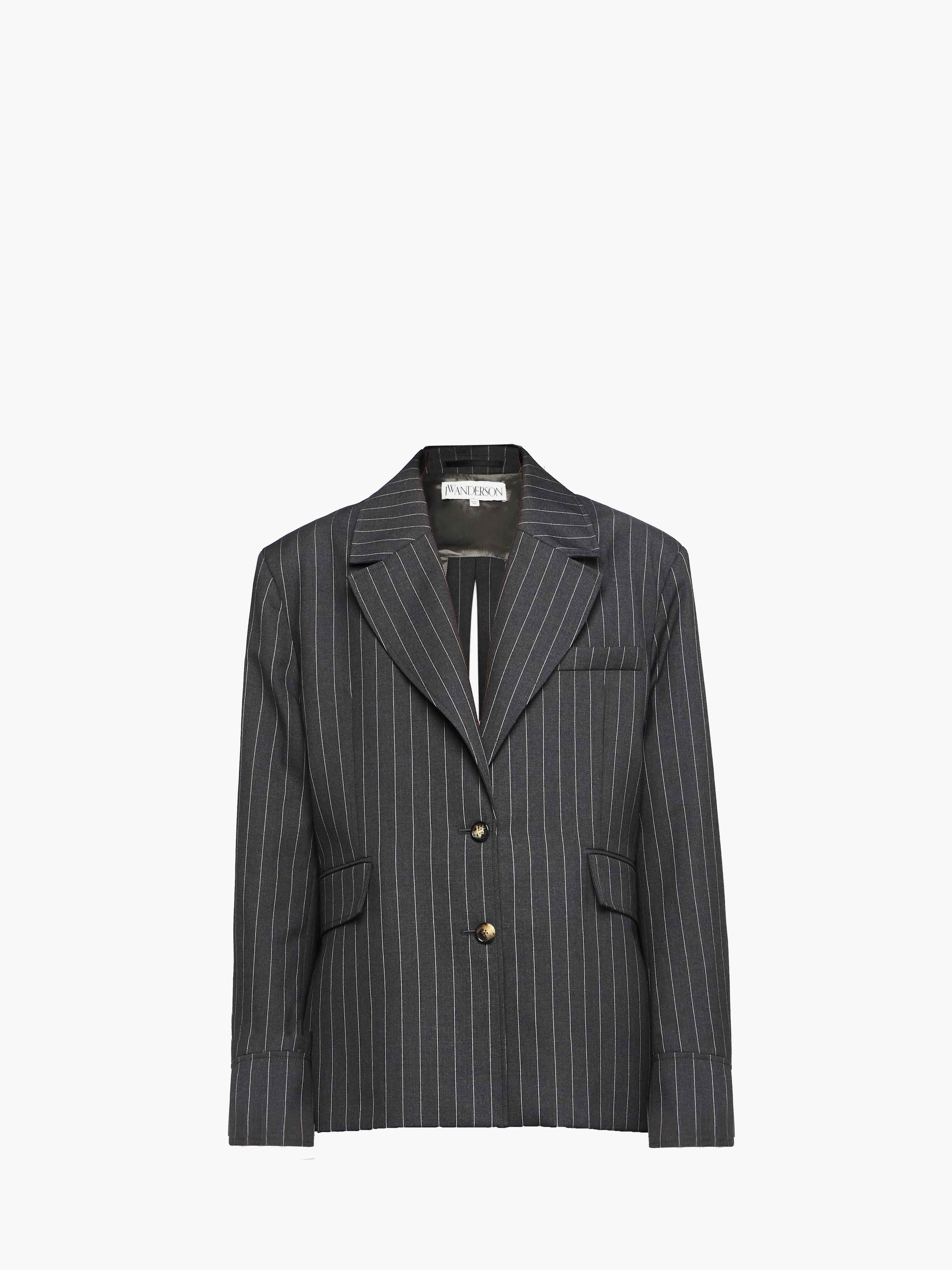 CL_OPEN BACK TAILORED SHIRT JACKET - MID GREY MELANGE_JK0368PG1695