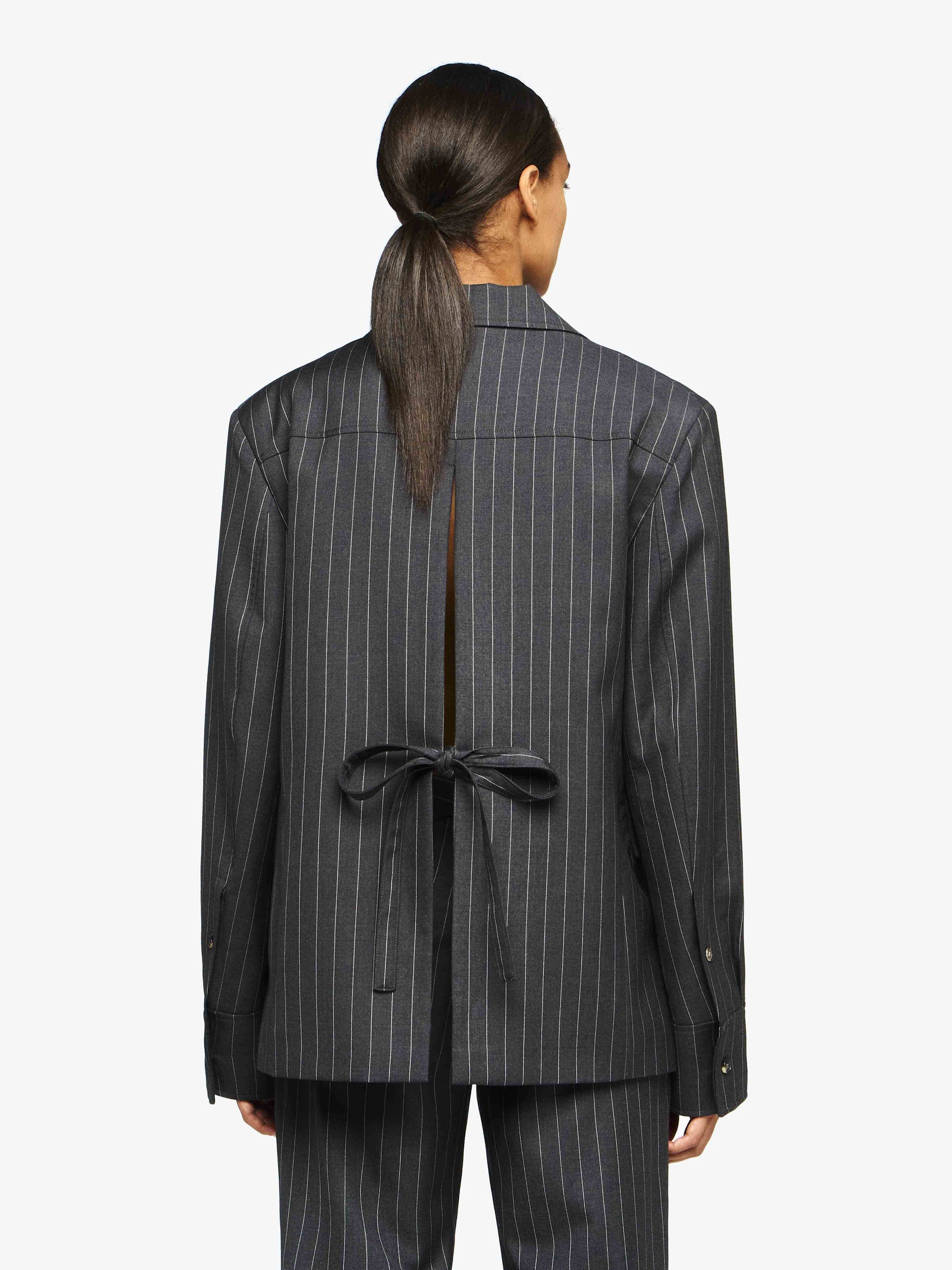 OPEN BACK TAILORED SHIRT BLAZER