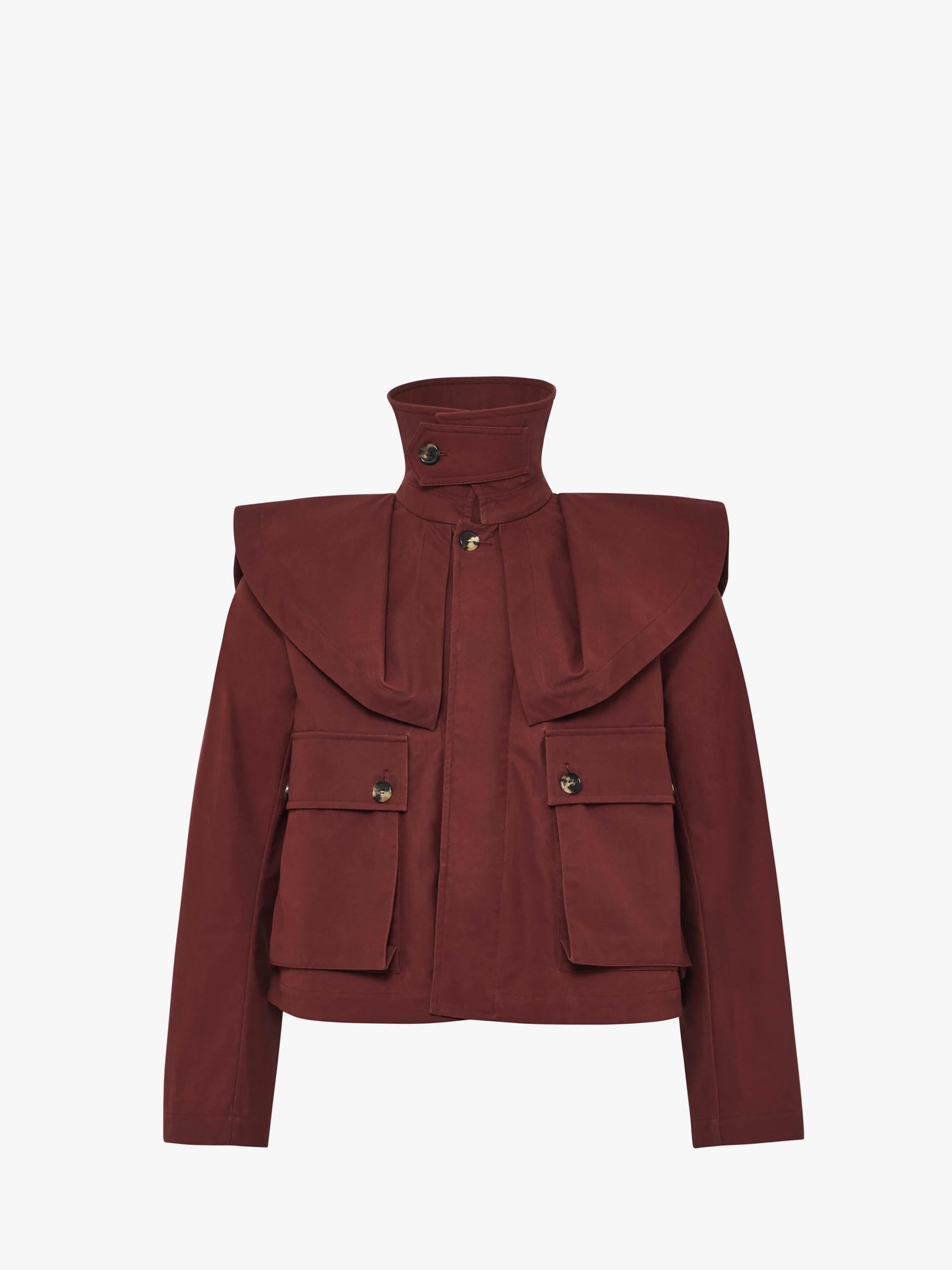 CL_OVERSIZED COLLAR CROPPED TRENCH JACKET - RUST_JK0377PG1683