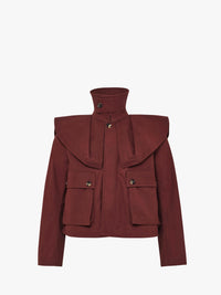CL_OVERSIZED COLLAR CROPPED TRENCH JACKET - RUST_JK0377PG1683