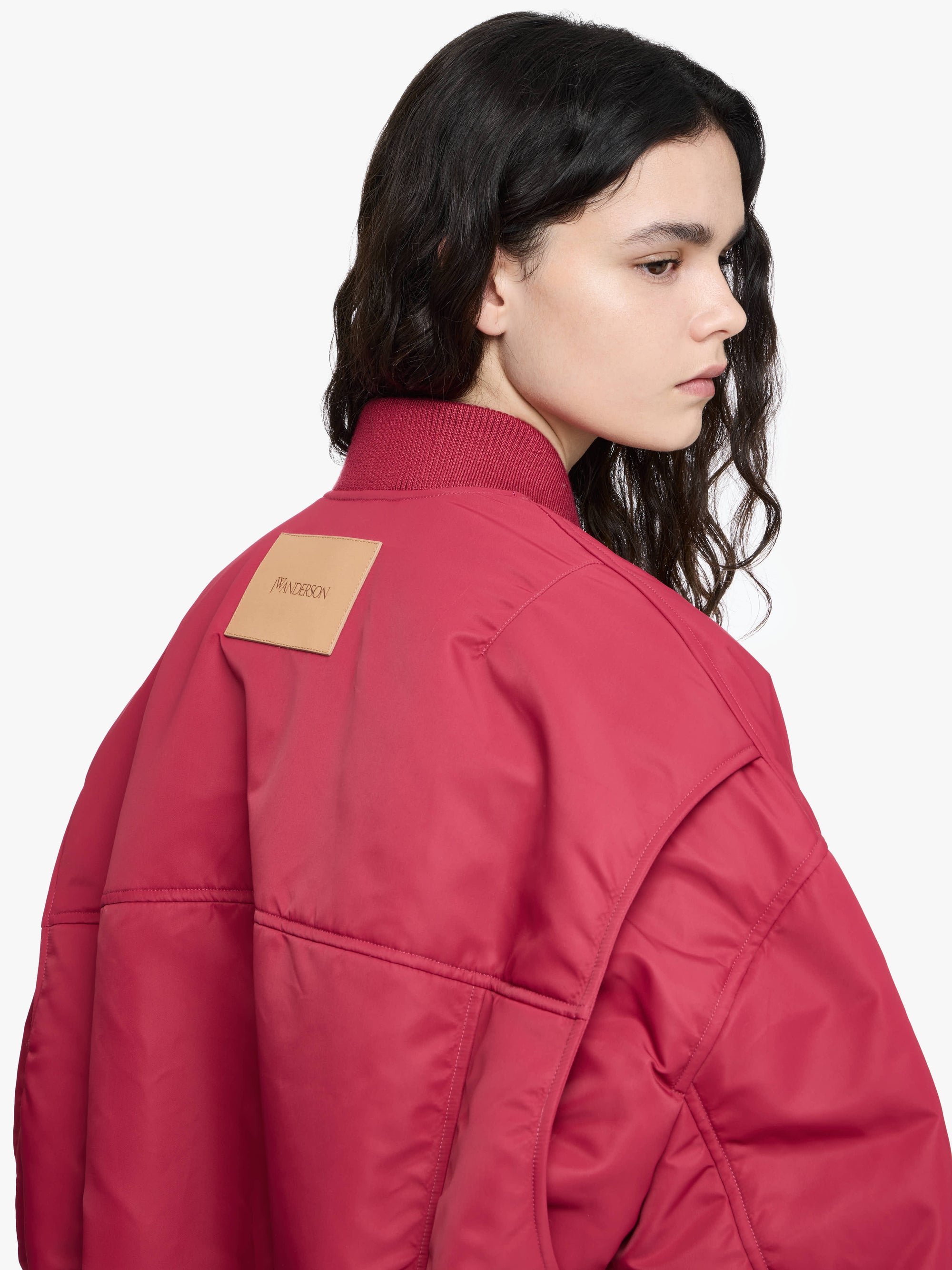 OVERSIZED CURVED HEM BOMBER JACKET