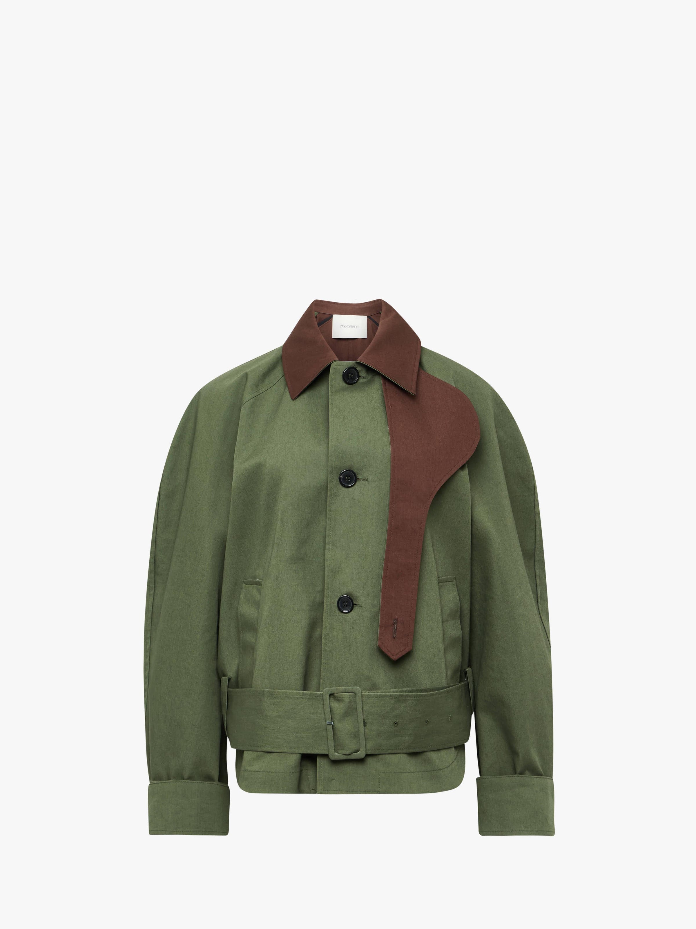 CL_ROUNDED BLOUSON JACKET - KHAKI/CHESTNUT_JK0383PG1802