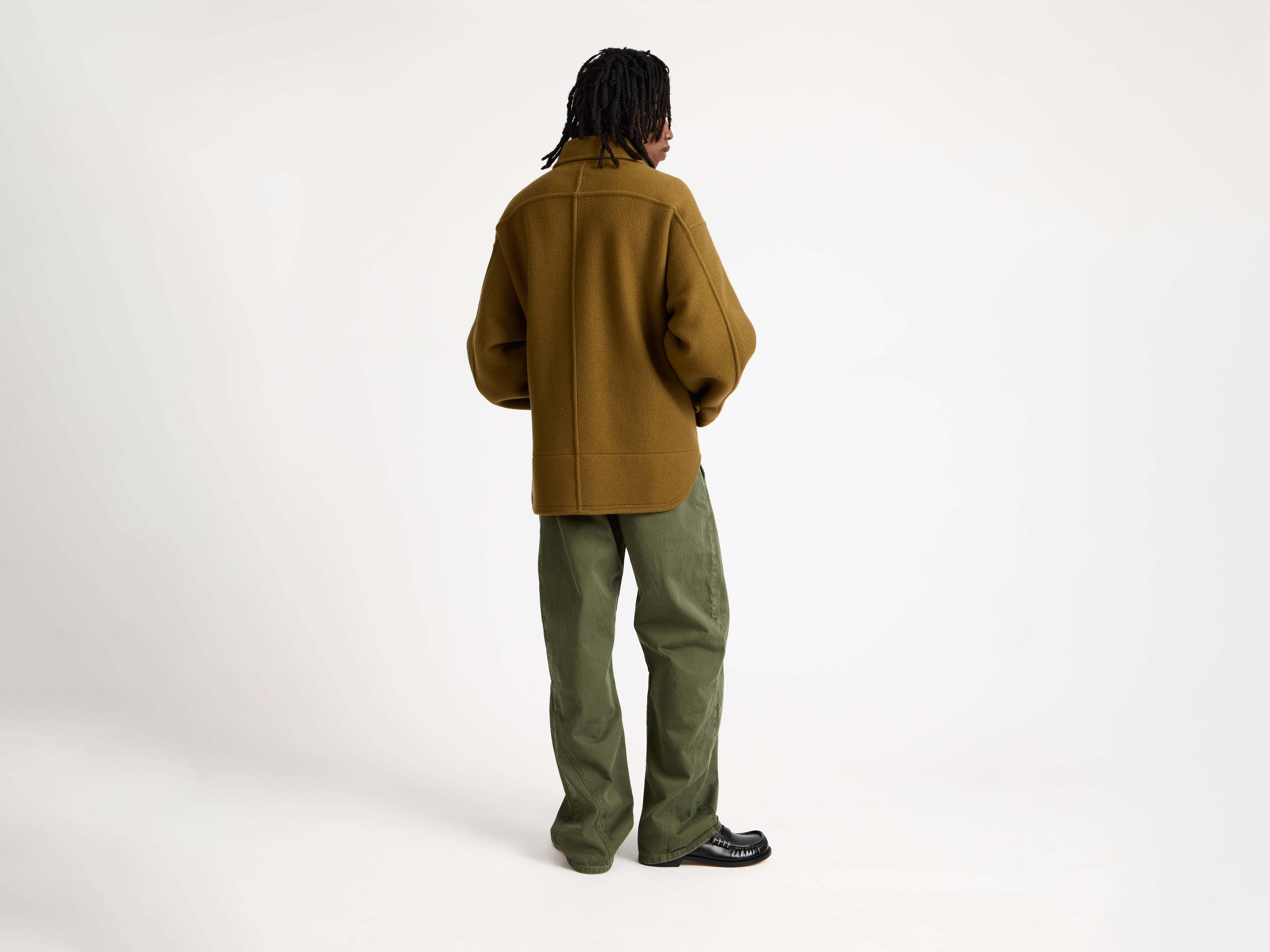 MENS DOUBLE FACED FIREMAN JACKET IN TOBACCO BROWN in TOBACCO