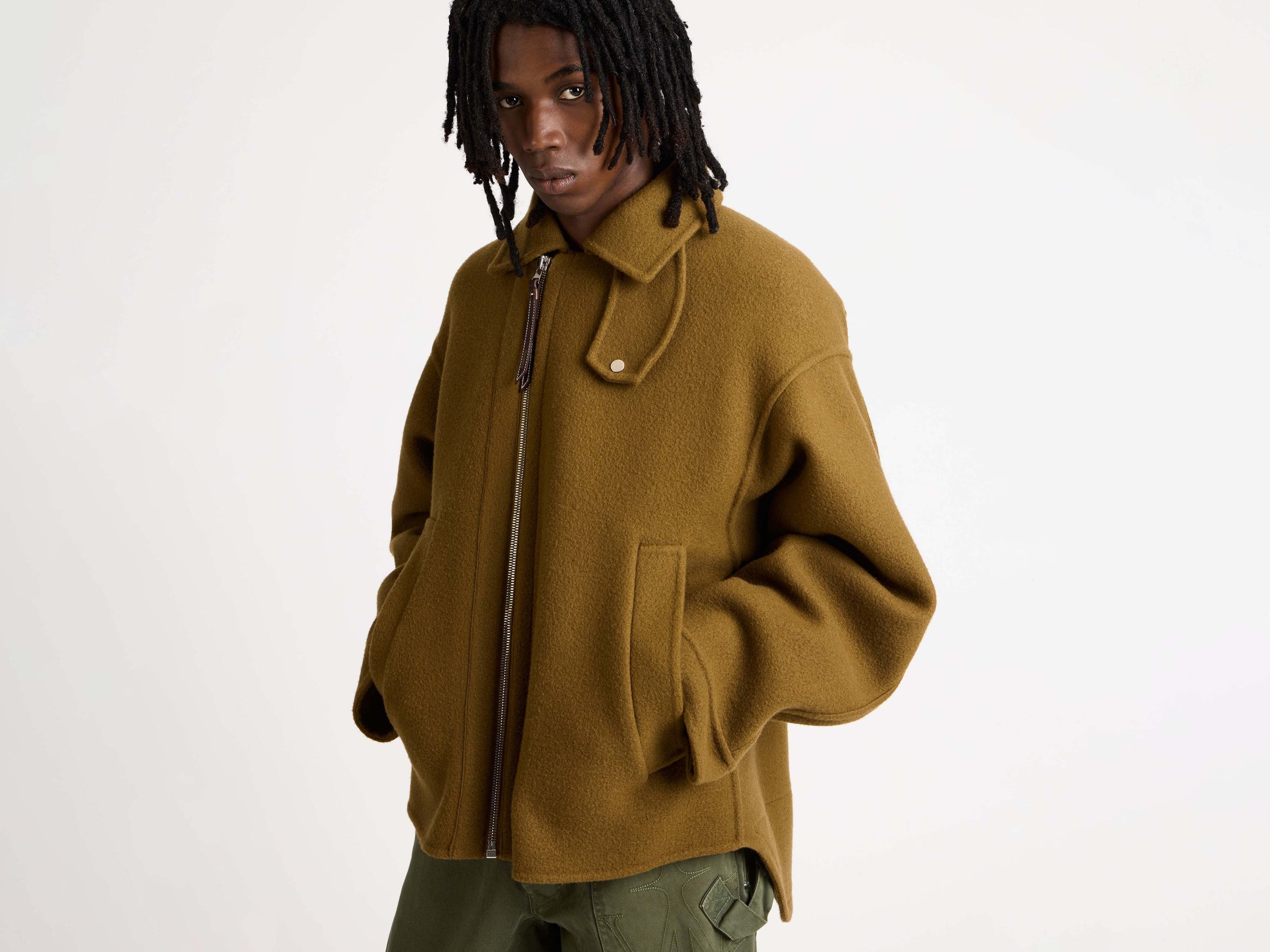 MENS DOUBLE FACED FIREMAN JACKET IN TOBACCO BROWN