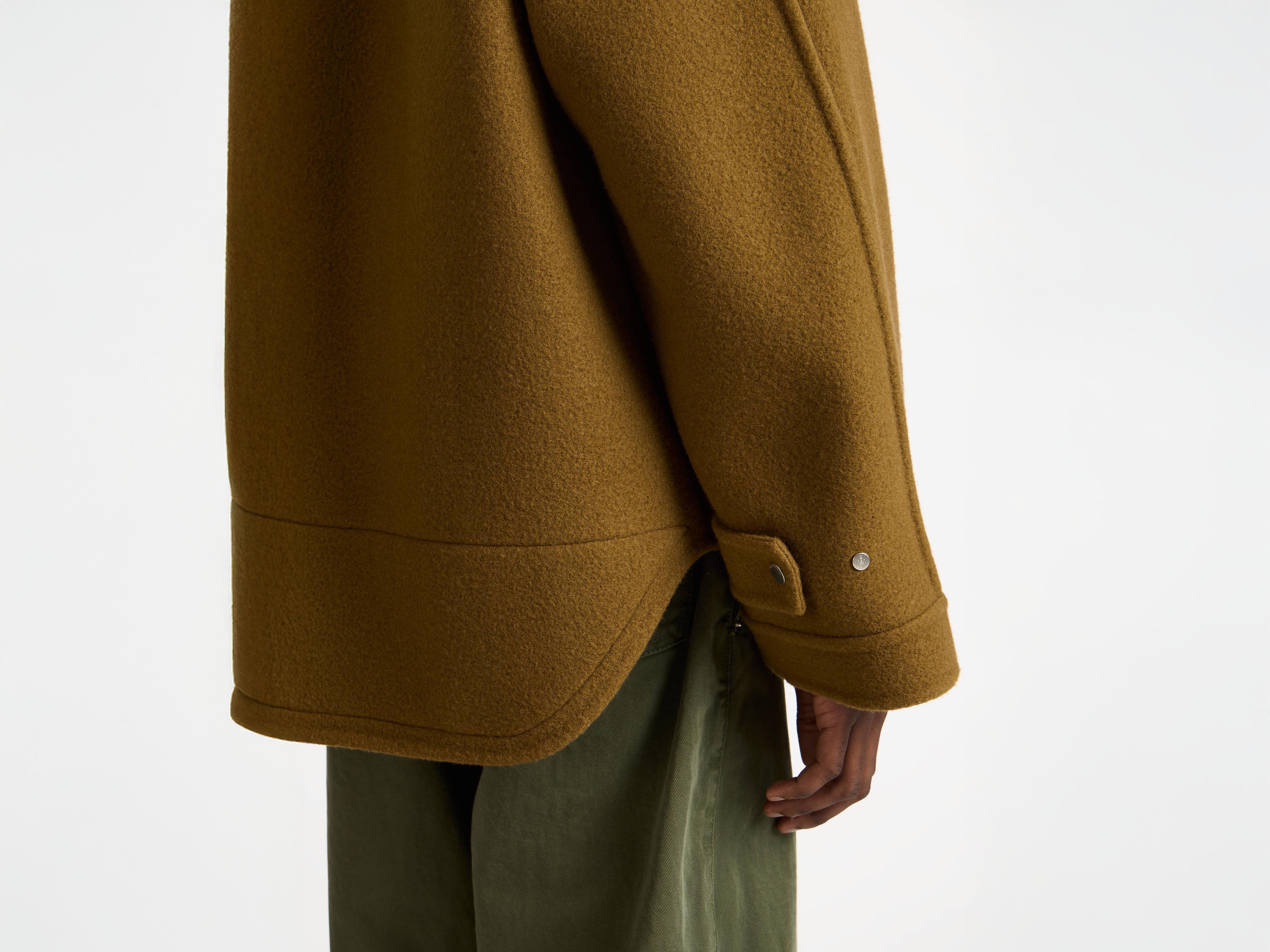 MENS DOUBLE FACED FIREMAN JACKET IN TOBACCO BROWN in TOBACCO