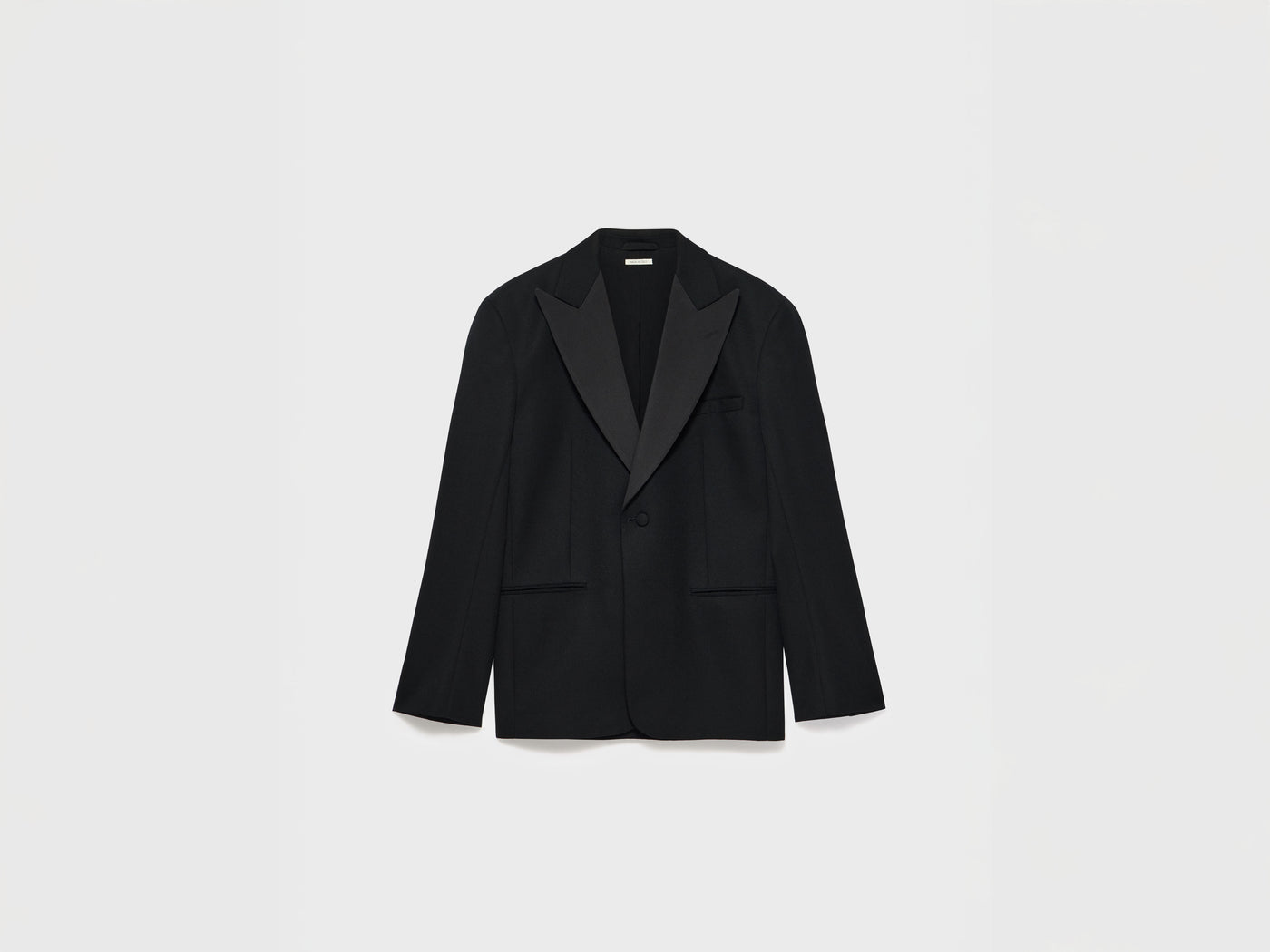 MENS FITTED TUXEDO JACKET IN BLACK
