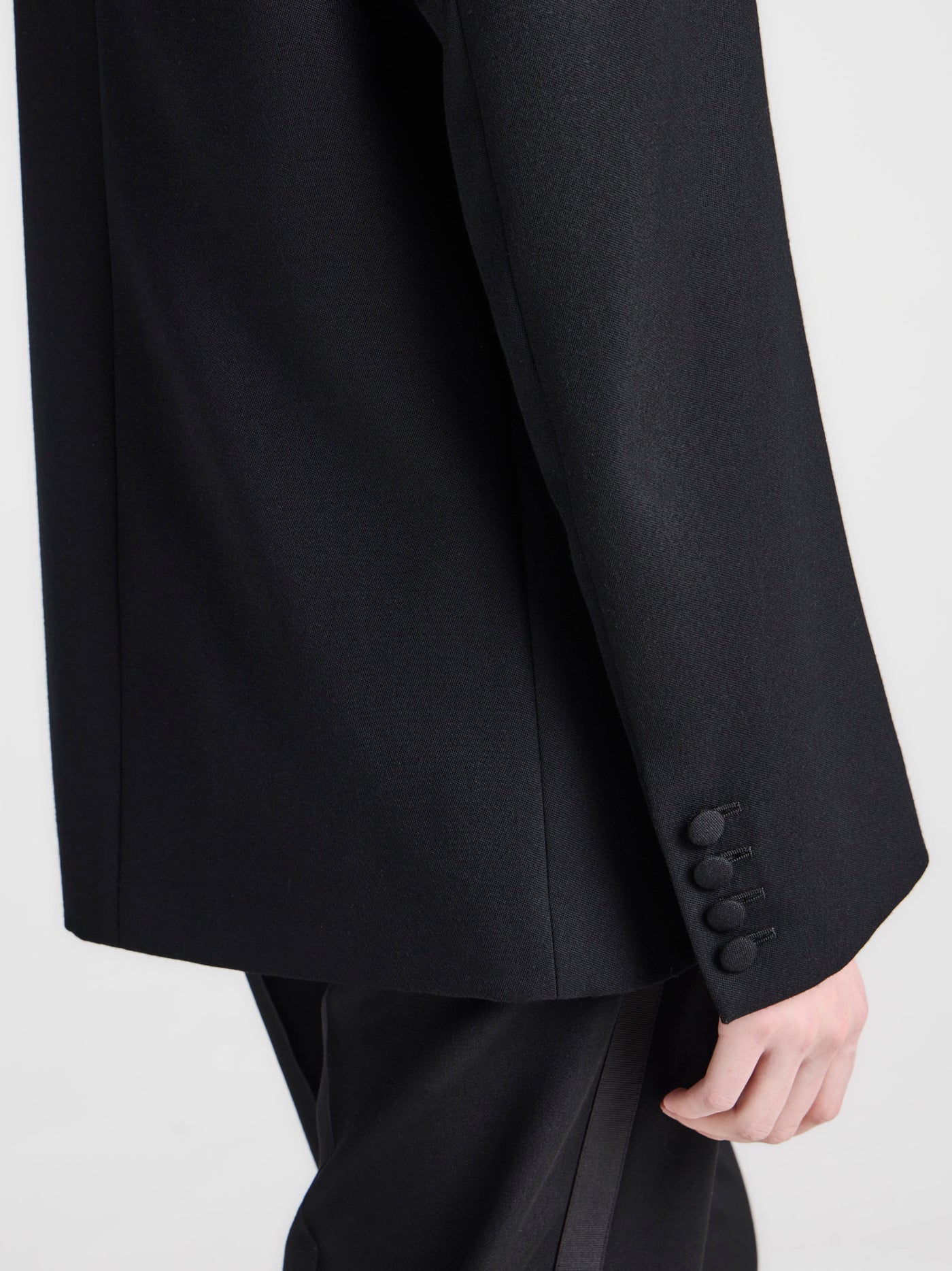 WOMENS FITTED TUXEDO JACKET IN BLACK