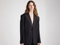 WOMENS FITTED TUXEDO JACKET IN BLACK