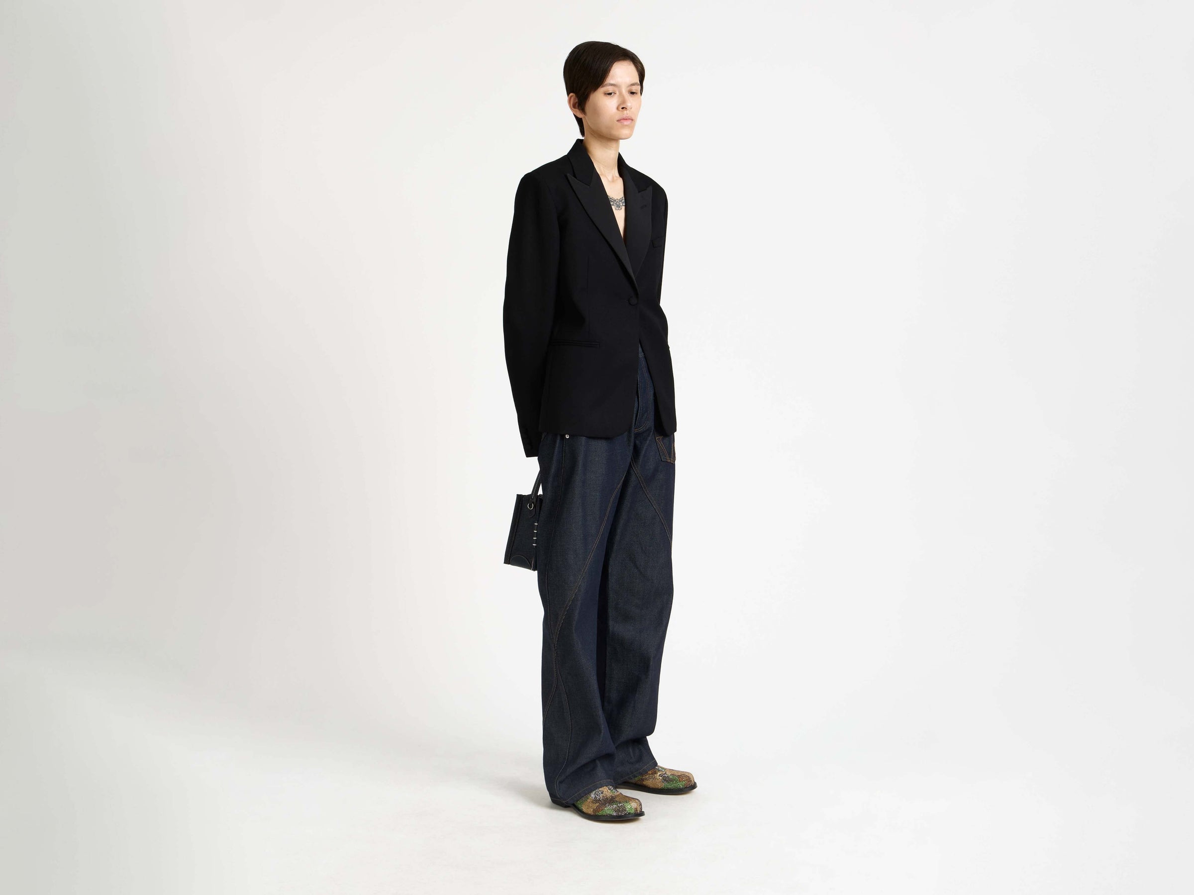 tuxedo jacket black Model Front 5