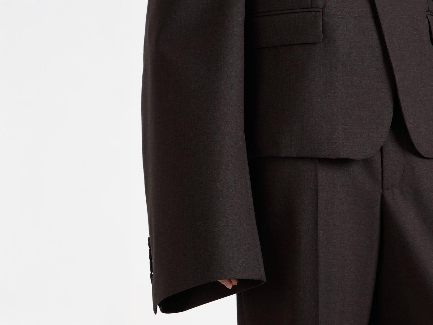 bell sleeve jacket chocolate brown Model Detail 7