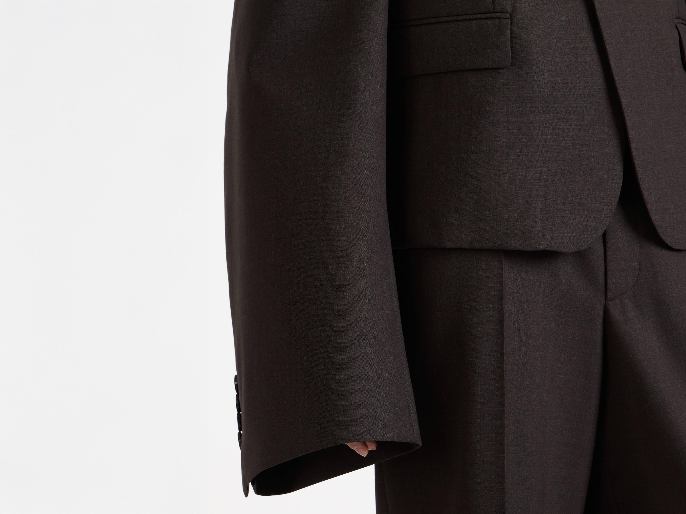 bell sleeve jacket chocolate brown Model Detail 7