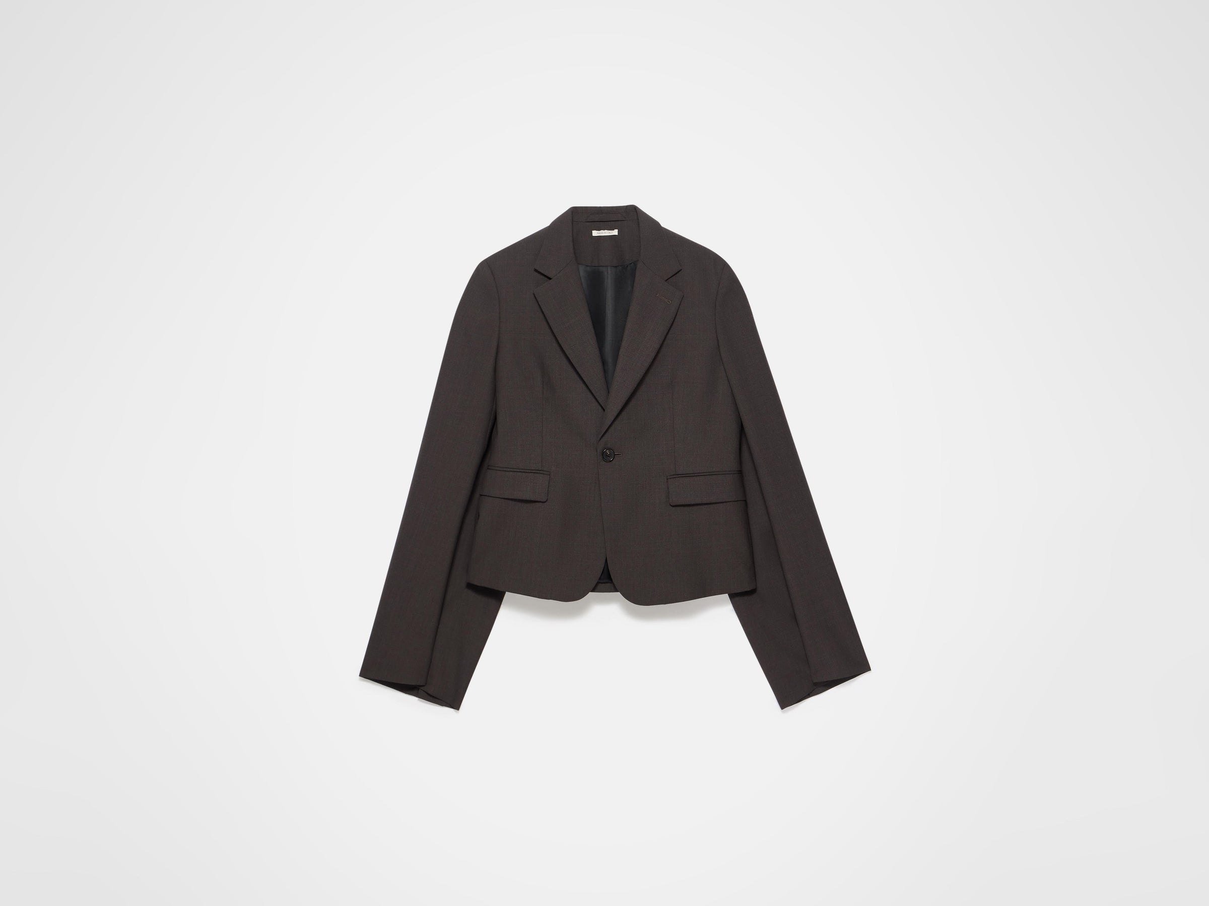 wide sleeve blazer chocolate brown Product Front 5
