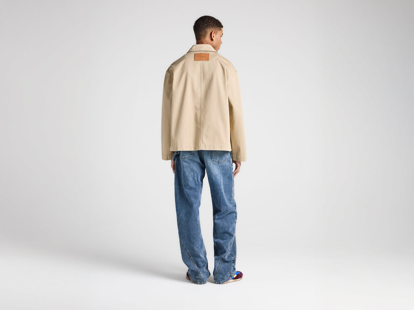 MENS PATCH POCKET JACKET IN  BEIGE