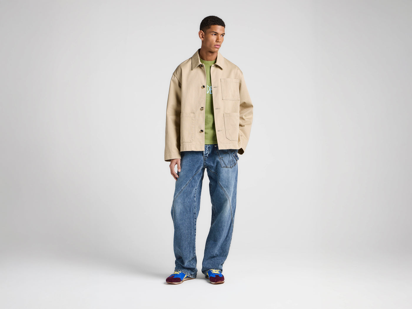MENS PATCH POCKET JACKET IN  BEIGE
