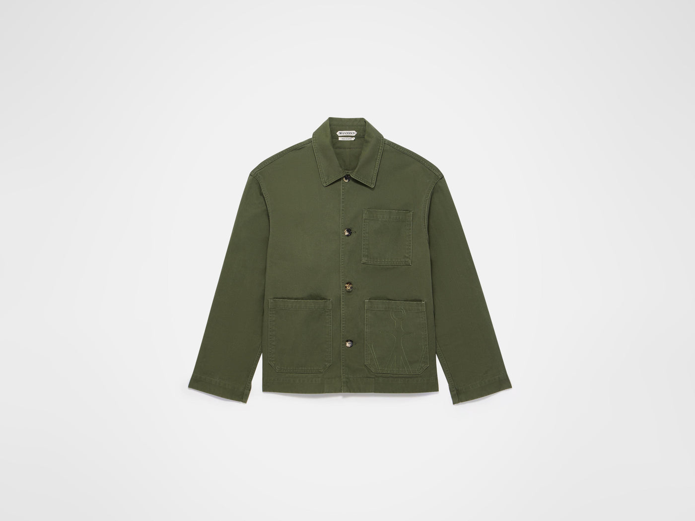 patch pocket jacket washed green Product Front 7