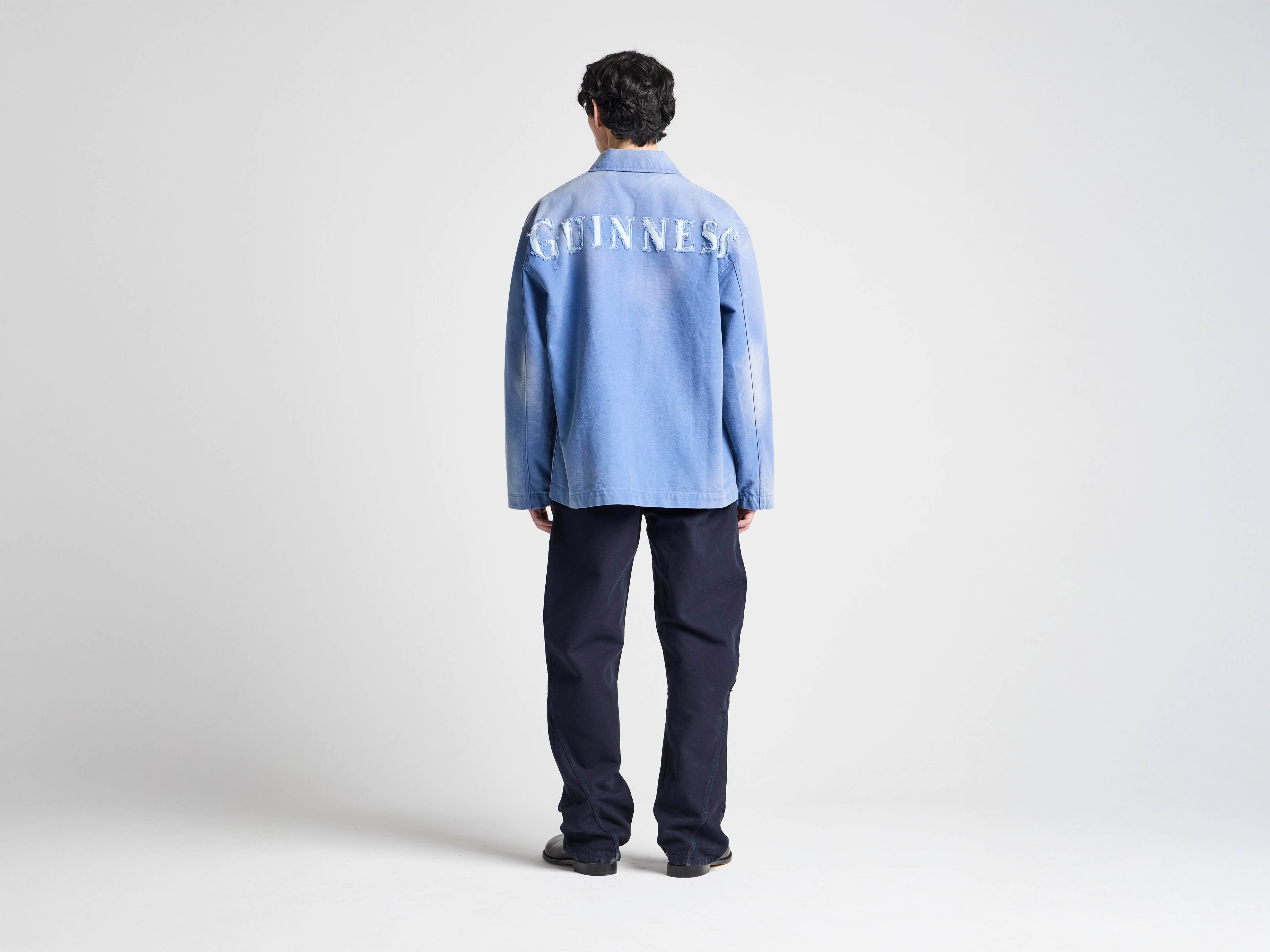 Unisex JW ANDERSON X GUINNESS WORKWEAR CHORE JACKET IN MID-BLUE