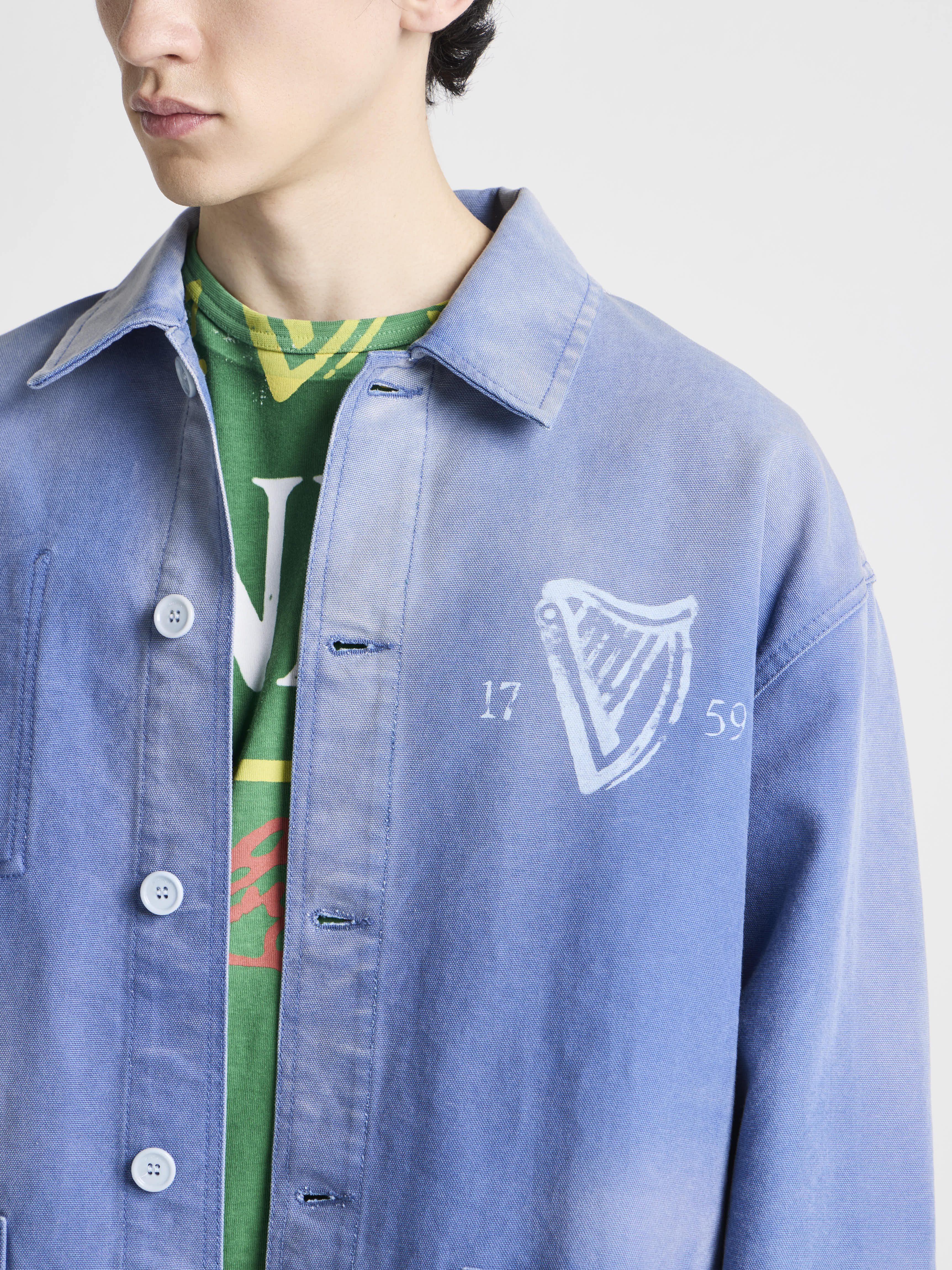 Unisex JW ANDERSON X GUINNESS WORKWEAR CHORE JACKET IN MID-BLUE