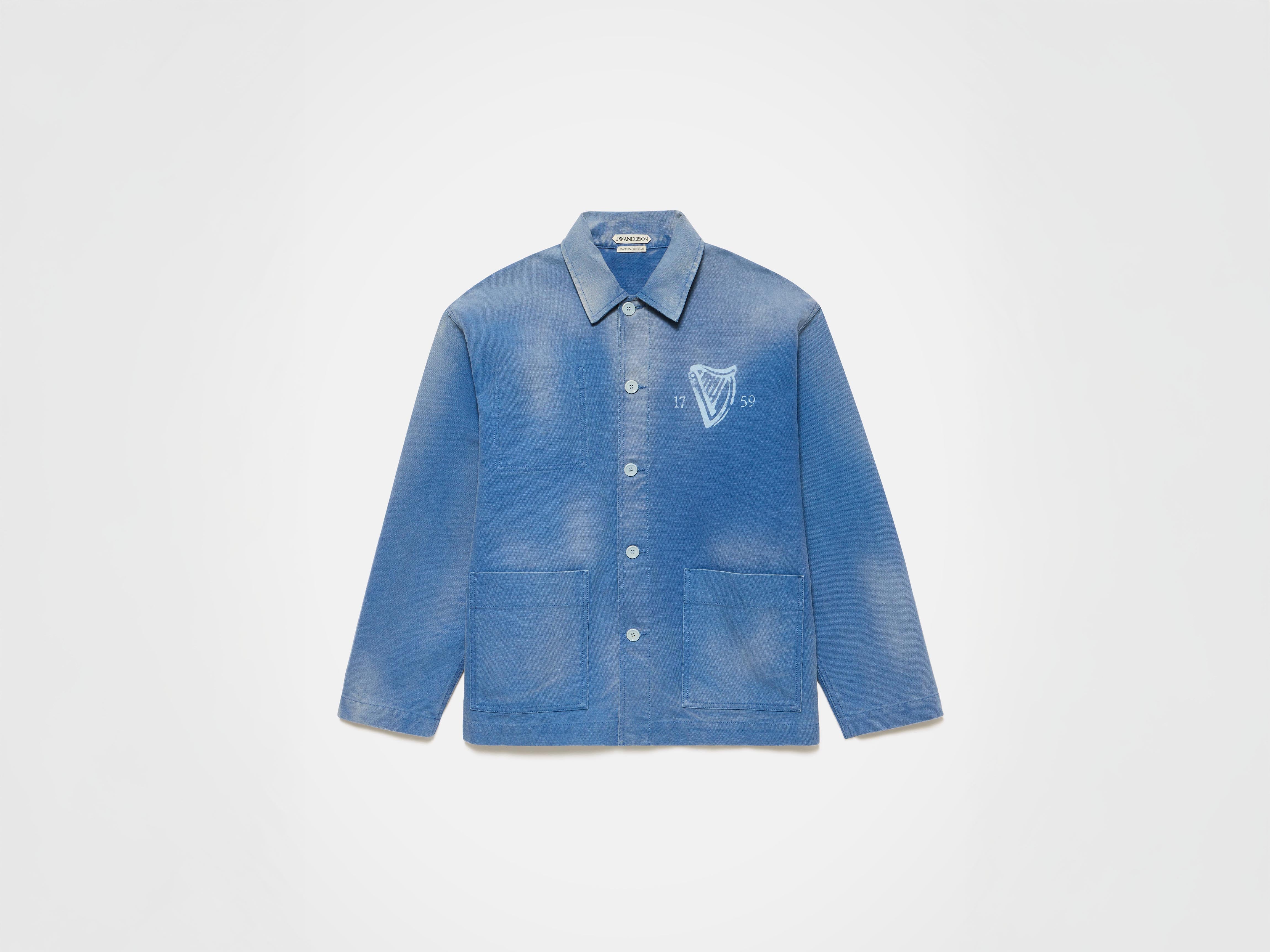 Unisex JW ANDERSON X GUINNESS WORKWEAR CHORE JACKET IN MID-BLUE