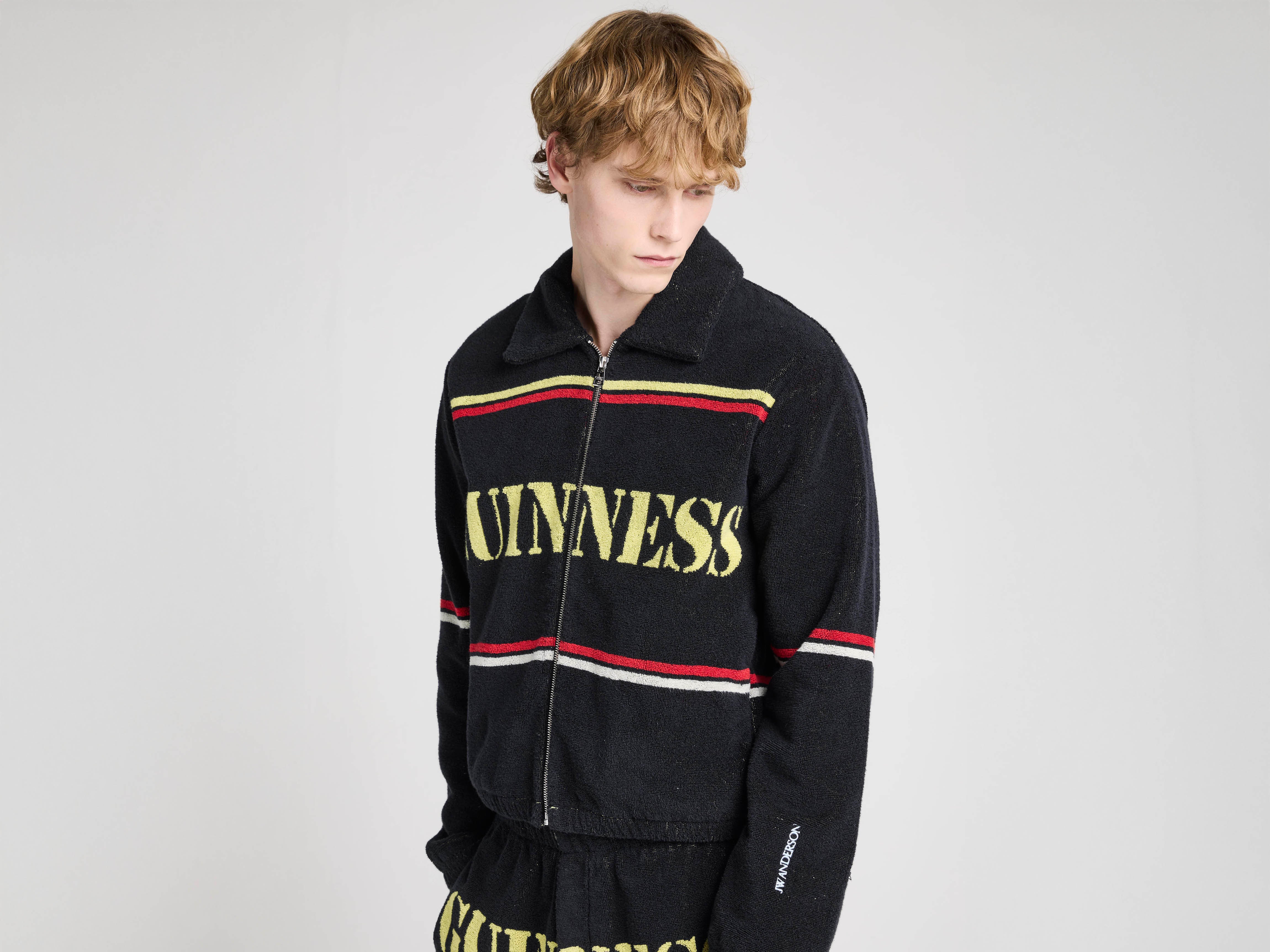 Unisex JW ANDERSON X GUINNESS TOWELLING JACKET IN BLACK in BLACK