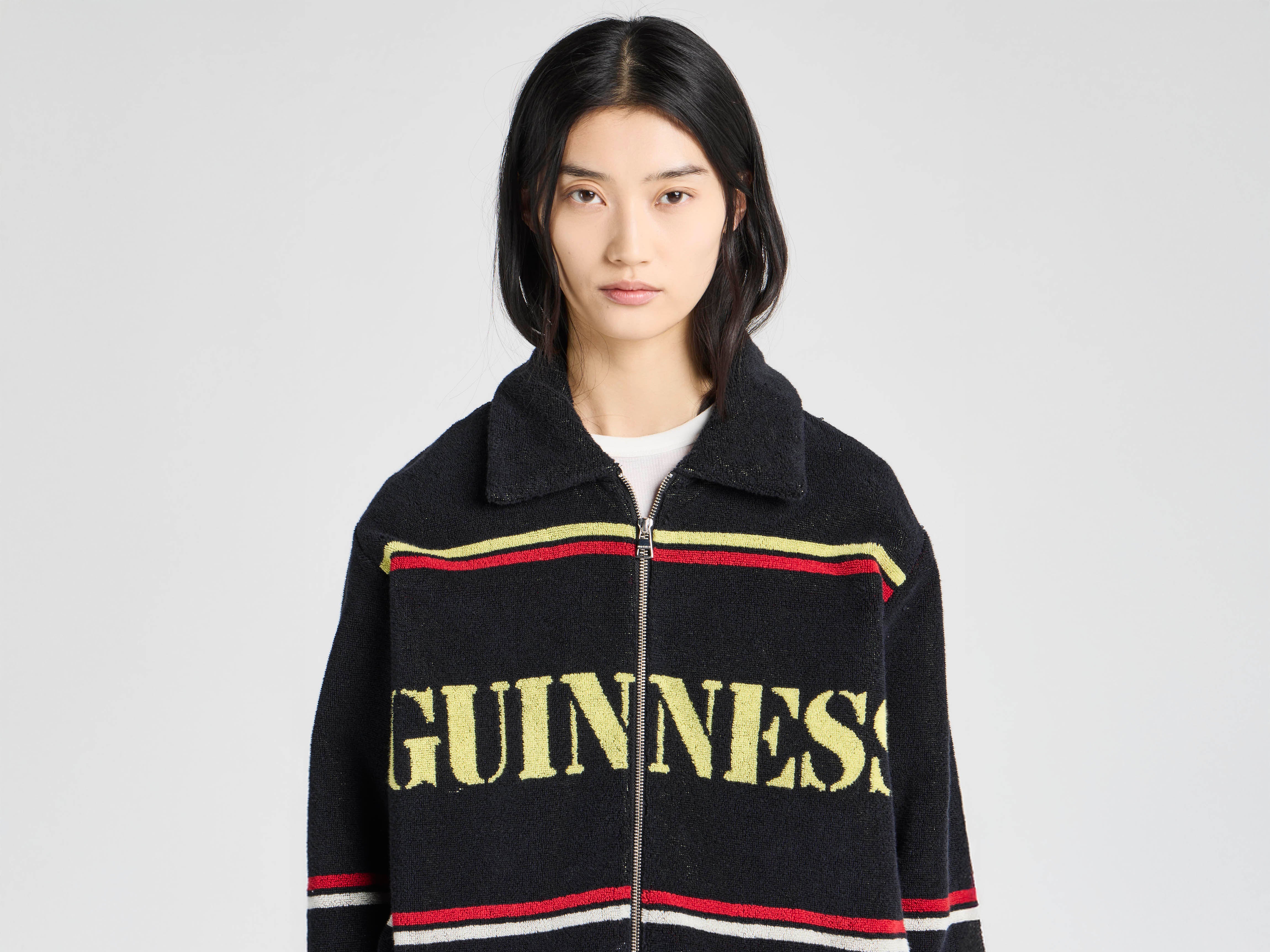 Unisex JW ANDERSON X GUINNESS TOWELLING JACKET IN BLACK in BLACK