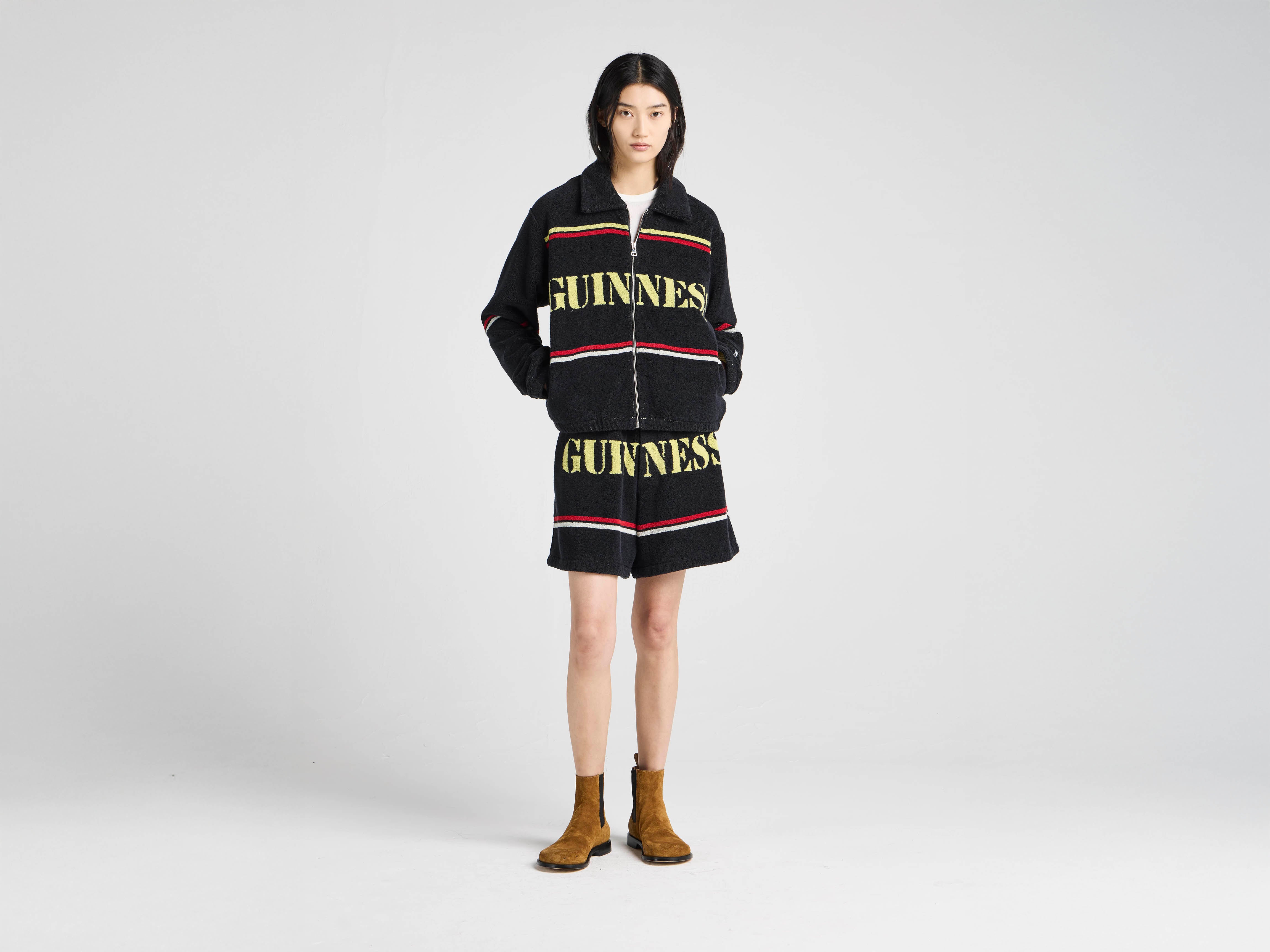 Unisex JW ANDERSON X GUINNESS TOWELLING JACKET IN BLACK in BLACK
