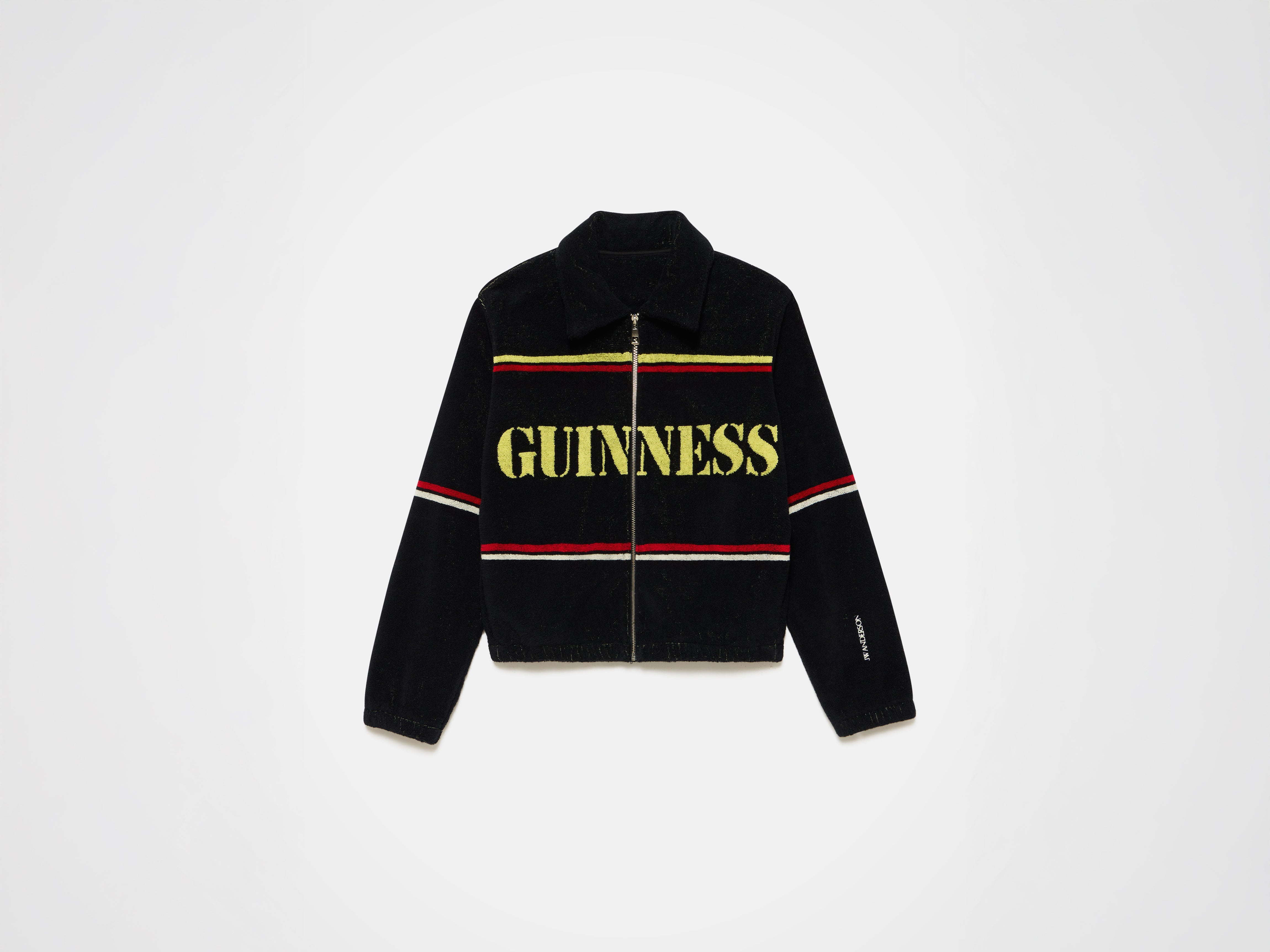Unisex JW ANDERSON X GUINNESS TOWELLING JACKET IN BLACK in BLACK