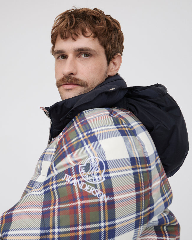 MENS JW ANDERSON X MONCLER PLAID PUFFER JACKET IN MULTI