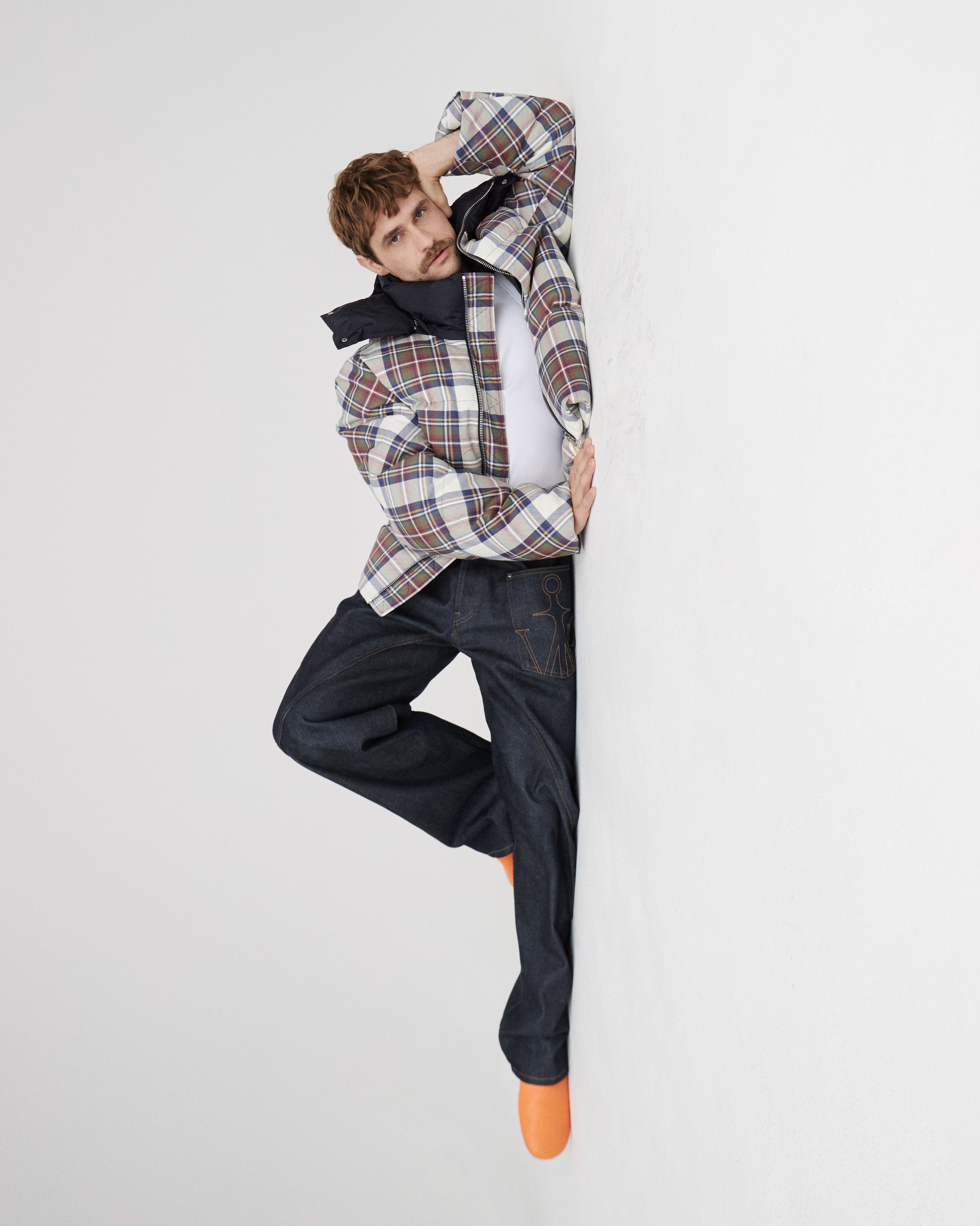 MENS JW ANDERSON X MONCLER PLAID PUFFER JACKET IN MULTI in MULTI