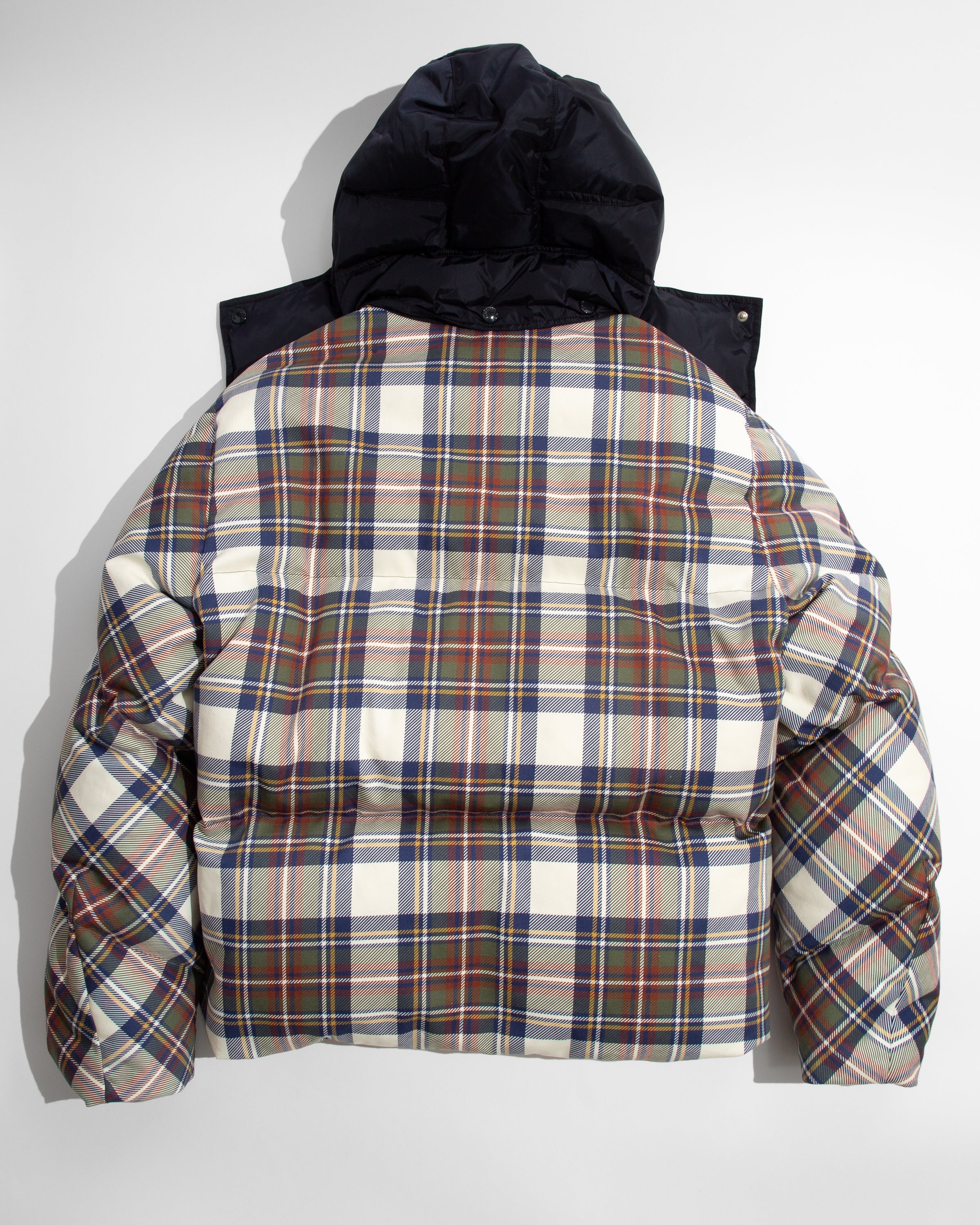 MENS JW ANDERSON X MONCLER PLAID PUFFER JACKET IN MULTI