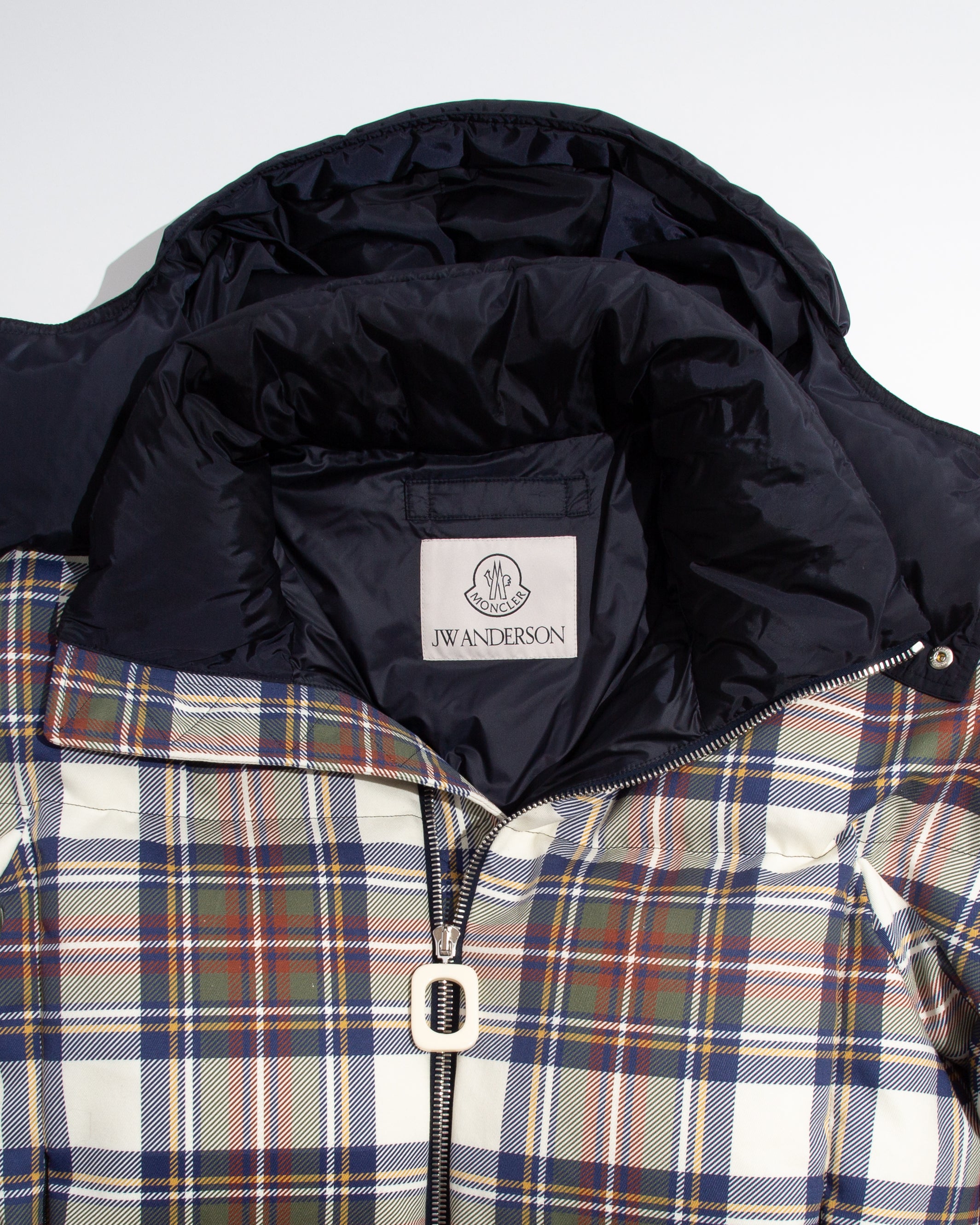 MENS JW ANDERSON X MONCLER PLAID PUFFER JACKET IN MULTI