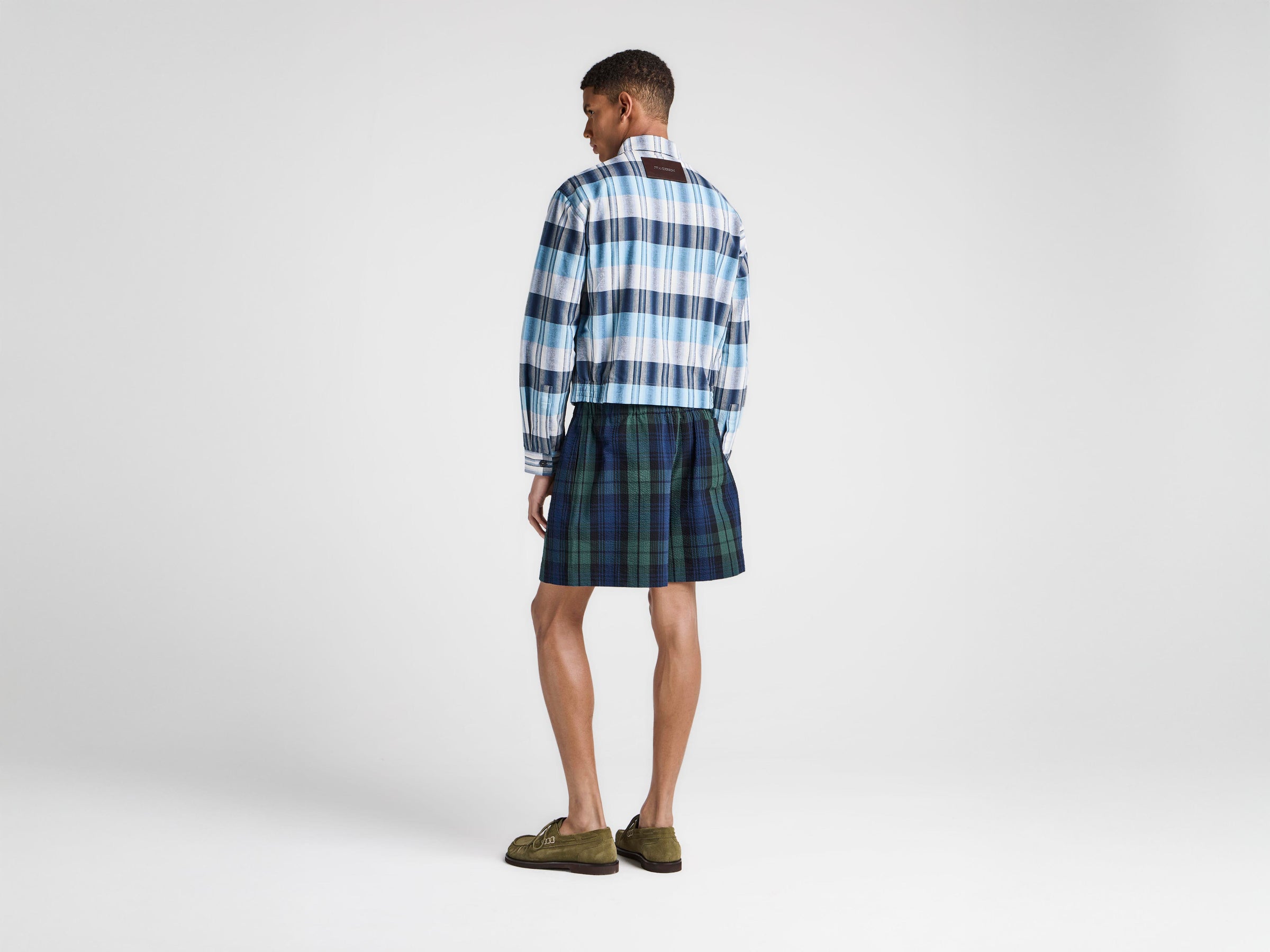 MENS FRONT ZIP BLOUSON IN NAVY & BLUE