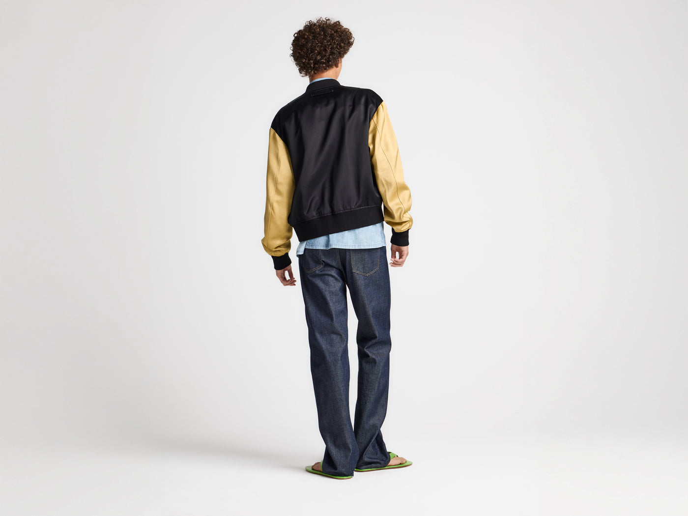 MENS SATIN BLOUSON IN BLACK & MULTI