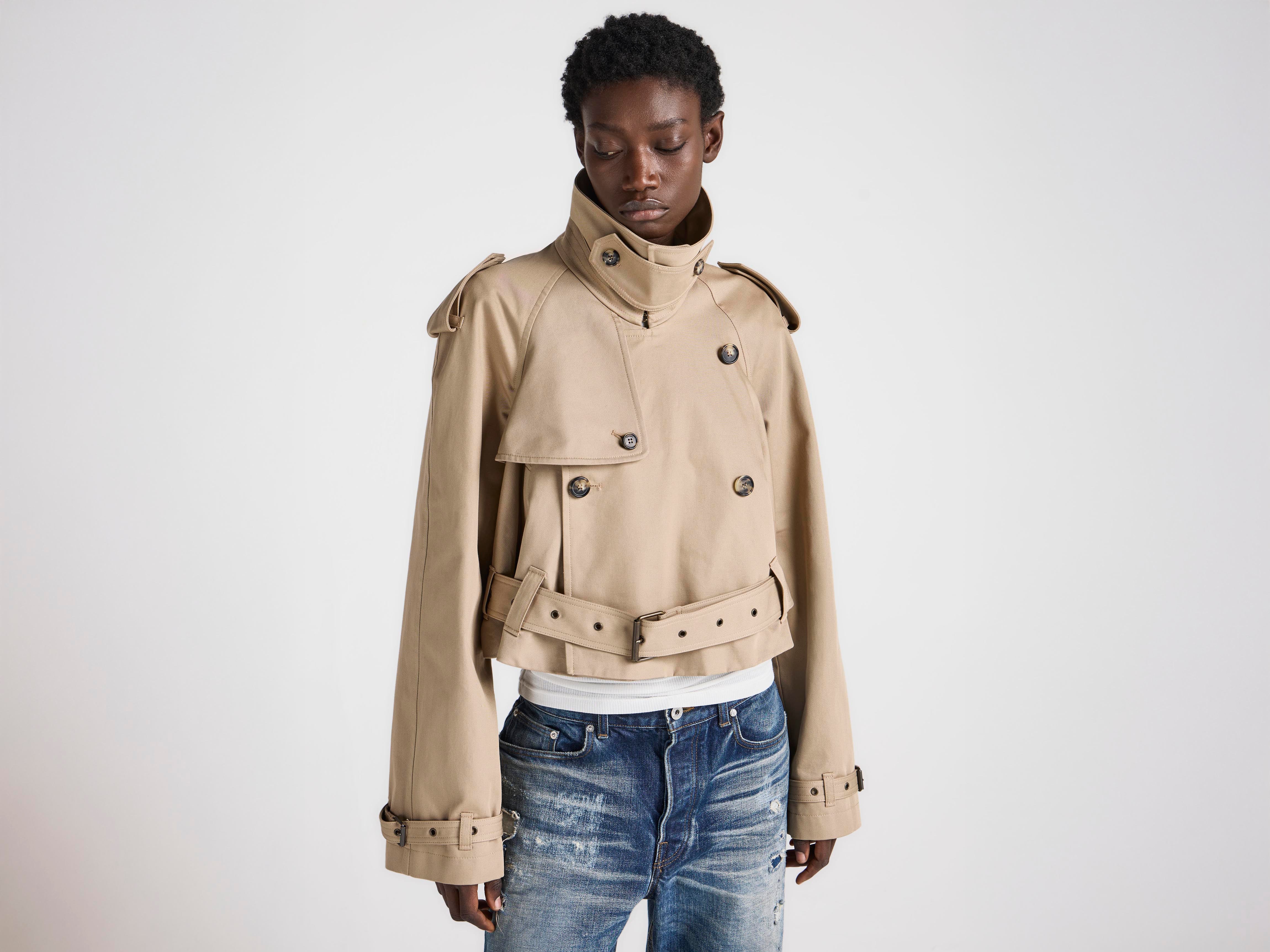 WOMENS CROPPED TRENCH IN BEIGE in BEIGE JK0438PG196913204 | JW
