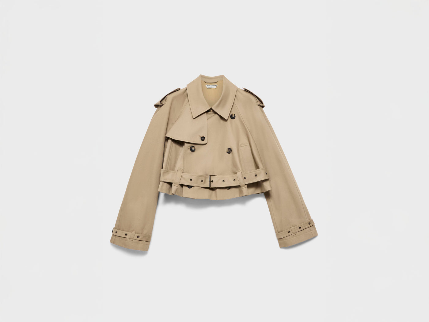 WOMENS CROPPED TRENCH IN BEIGE