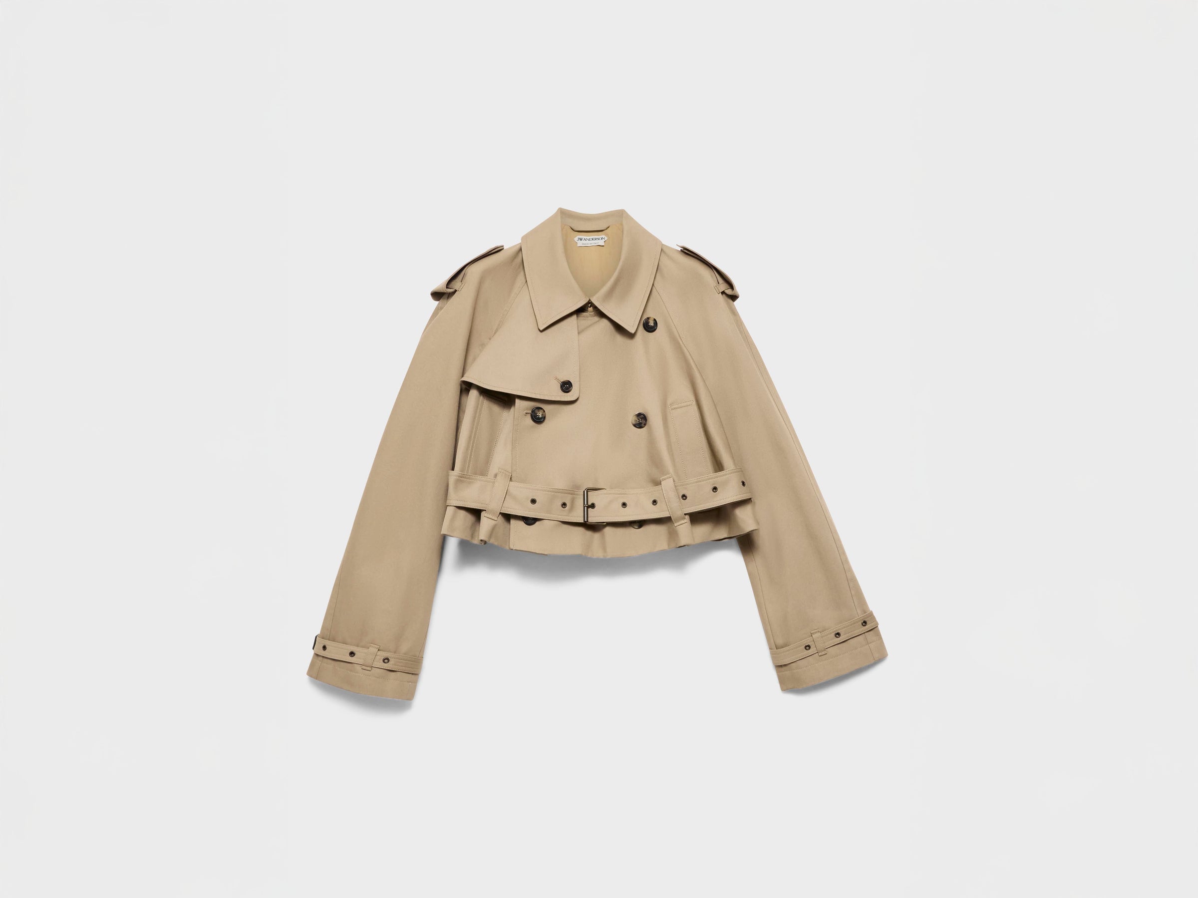WOMENS CROPPED TRENCH IN BEIGE