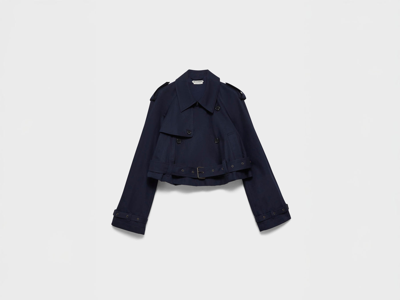 WOMENS CROPPED TRENCH IN NAVY