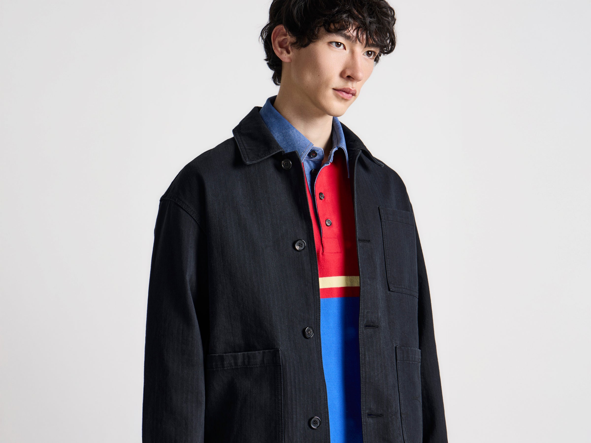 MENS WORKWEAR PATCH POCKET JACKET IN BLACK