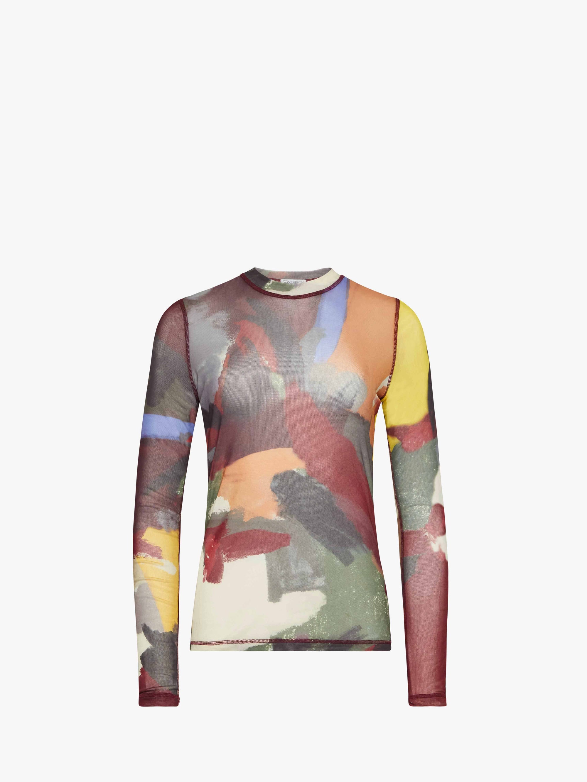 'ABSTRACT' PRINT - SHEER LONG SLEEVE TOP