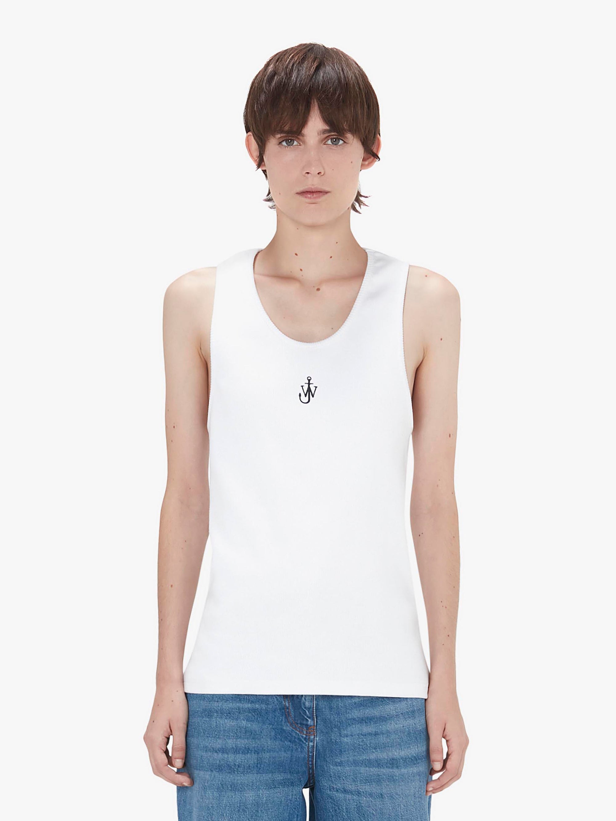 TANK TOP WITH ANCHOR LOGO EMBROIDERY