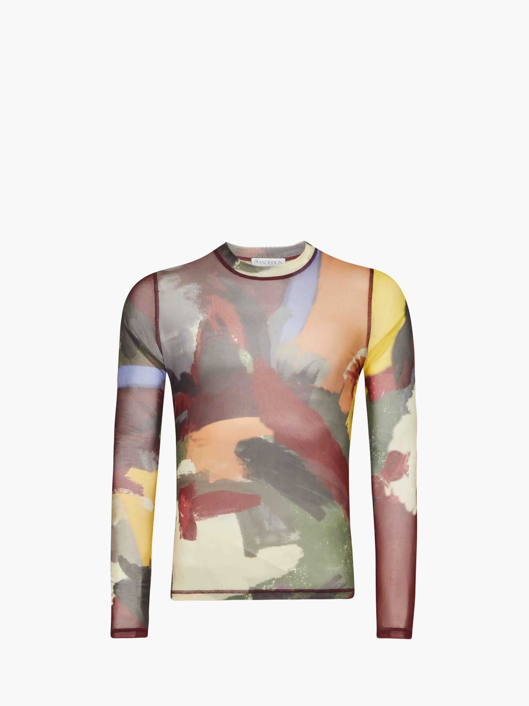 'ABSTRACT' PRINT - SHEER LONG SLEEVE TOP