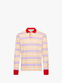 CL_STRIPED CONTRAST TRIM LS POLO TOP - PINK/MULTI - DO NOT USE_JO0258PG1724