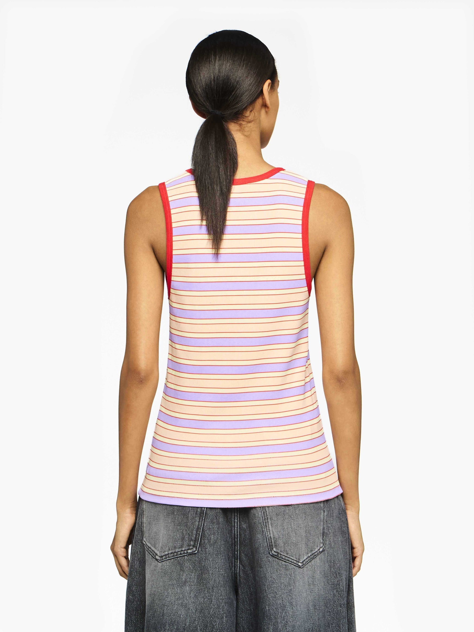 CONTRAST TRIM STRIPED VEST