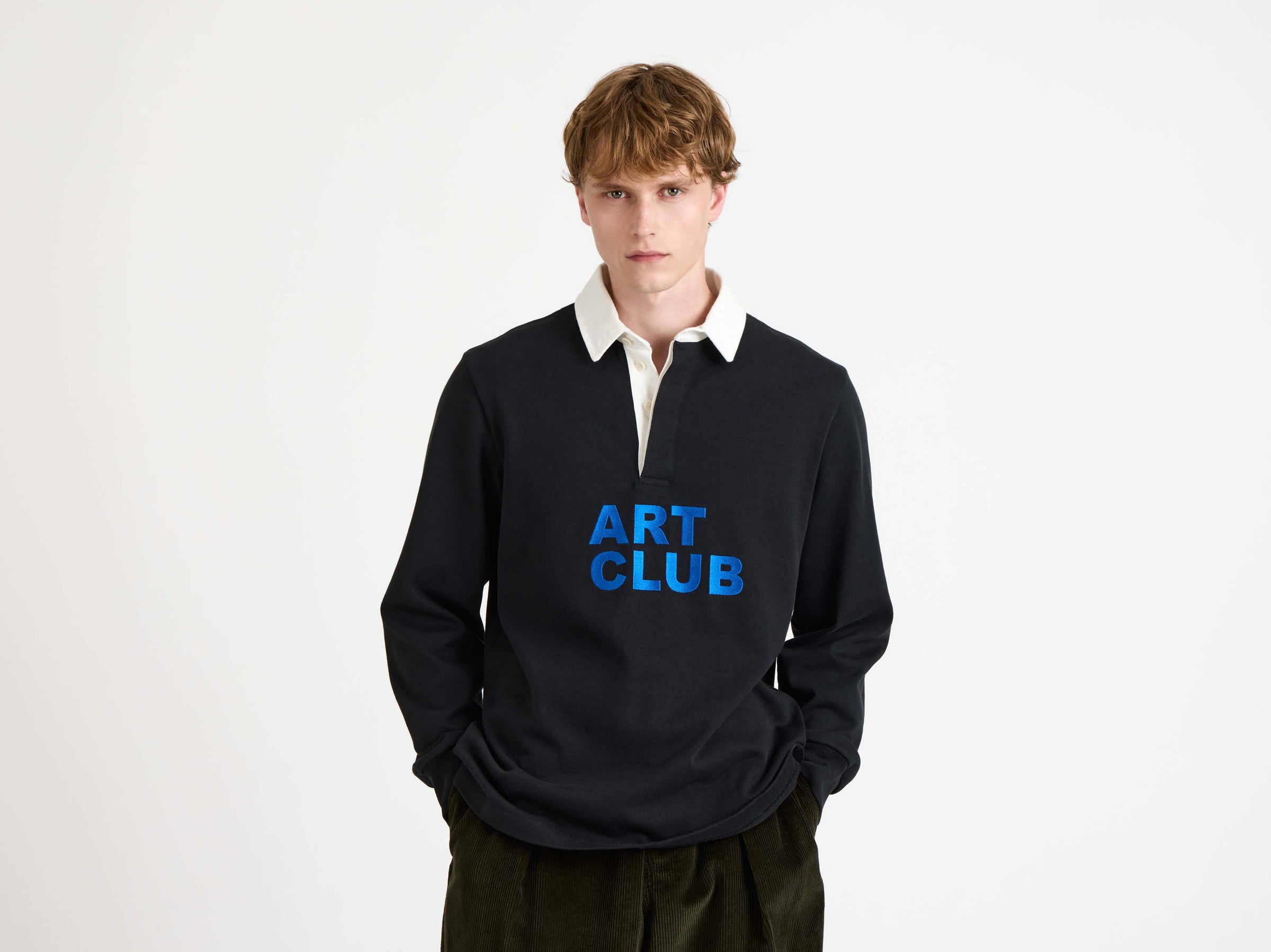 art club rugby polo washed black Model Detail 8