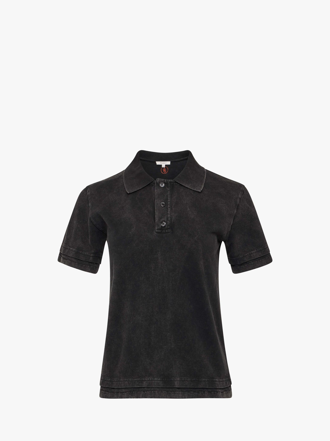 CL_LAYERED SHORT SLEEVE POLO TOP - WASHED BLACK_JO0277PG1808