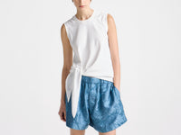 WOMENS HEM KNOT TANK TOP IN WHITE