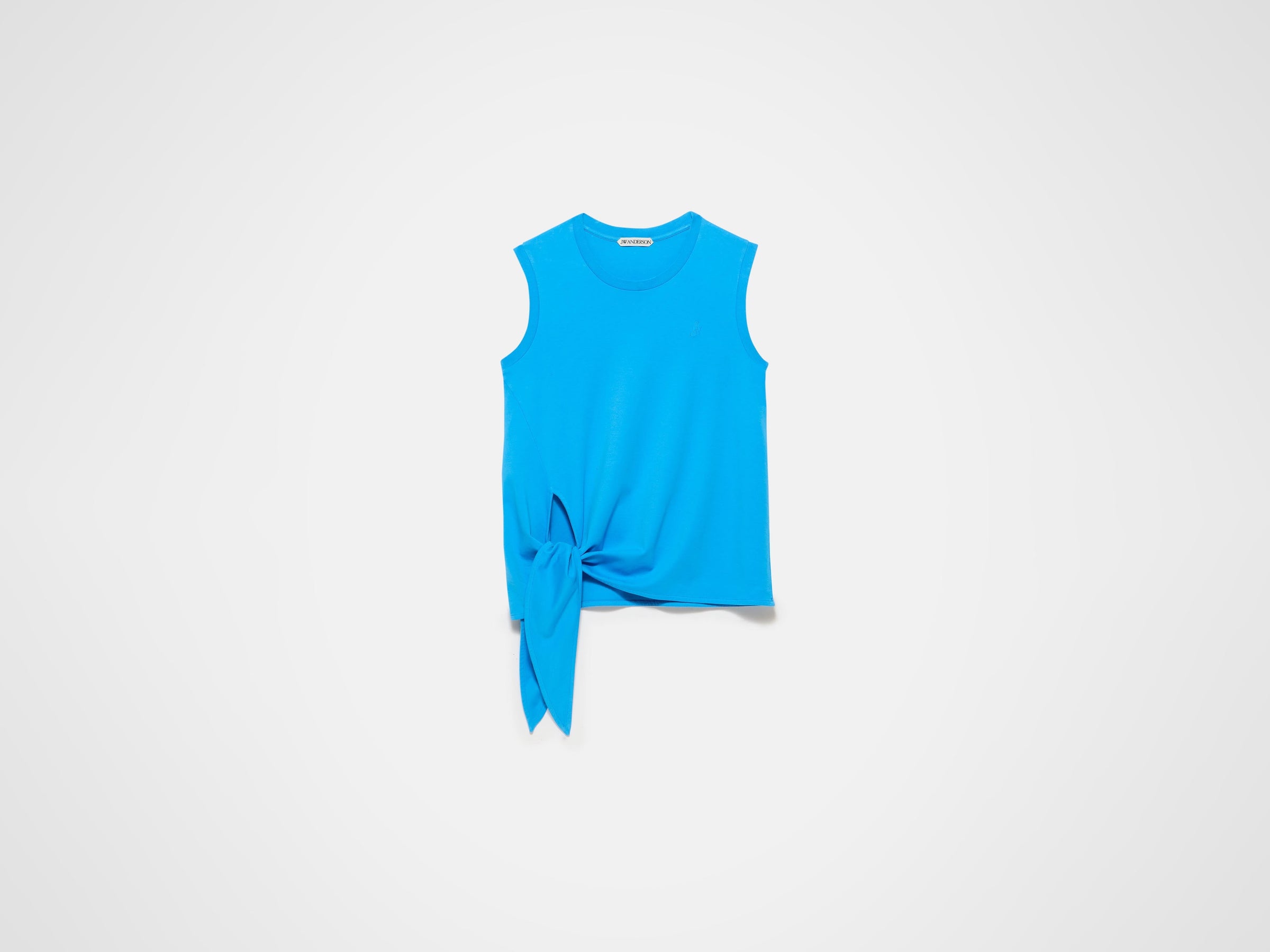 hem knot tank top bright blue Product Front 5