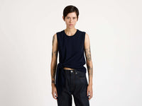 hem knot tank top navy Model Front 1