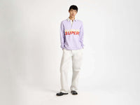 'SUPER SUPER' RUGBY POLO TOP IN PURPLE